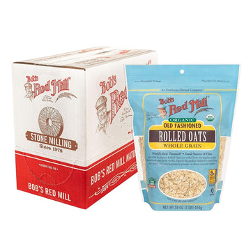 Bob's Red Mill Organic Old Fashioned Rolled Oats, 16oz (Pack of 4) - Non GMO, Whole Grain, Vegan, Kosher