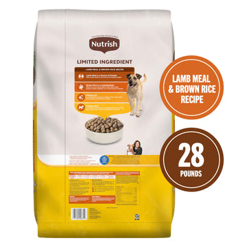 Nutrish Limited Ingredient Lamb Meal & Brown Rice Recipe Dry Dog Food, 14 lb. Bag, Packaging May Vary (Rachael Ray)