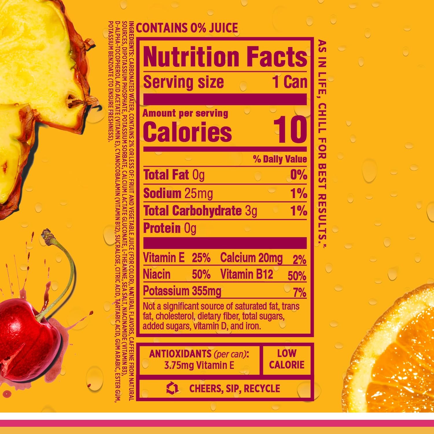 Sparkling Ice Energy Power Punch 12Pk. Energy Drinks with Vitamins + Antioxidants, Zero Sugar. 12 fl oz cans.