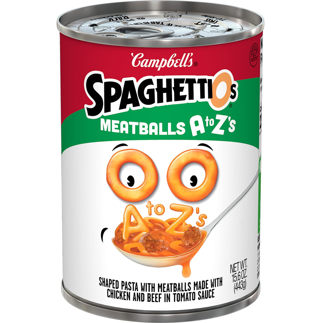 SpaghettiOs Canned Pasta with Meatballs, 15.6 oz Can (12 Pack)