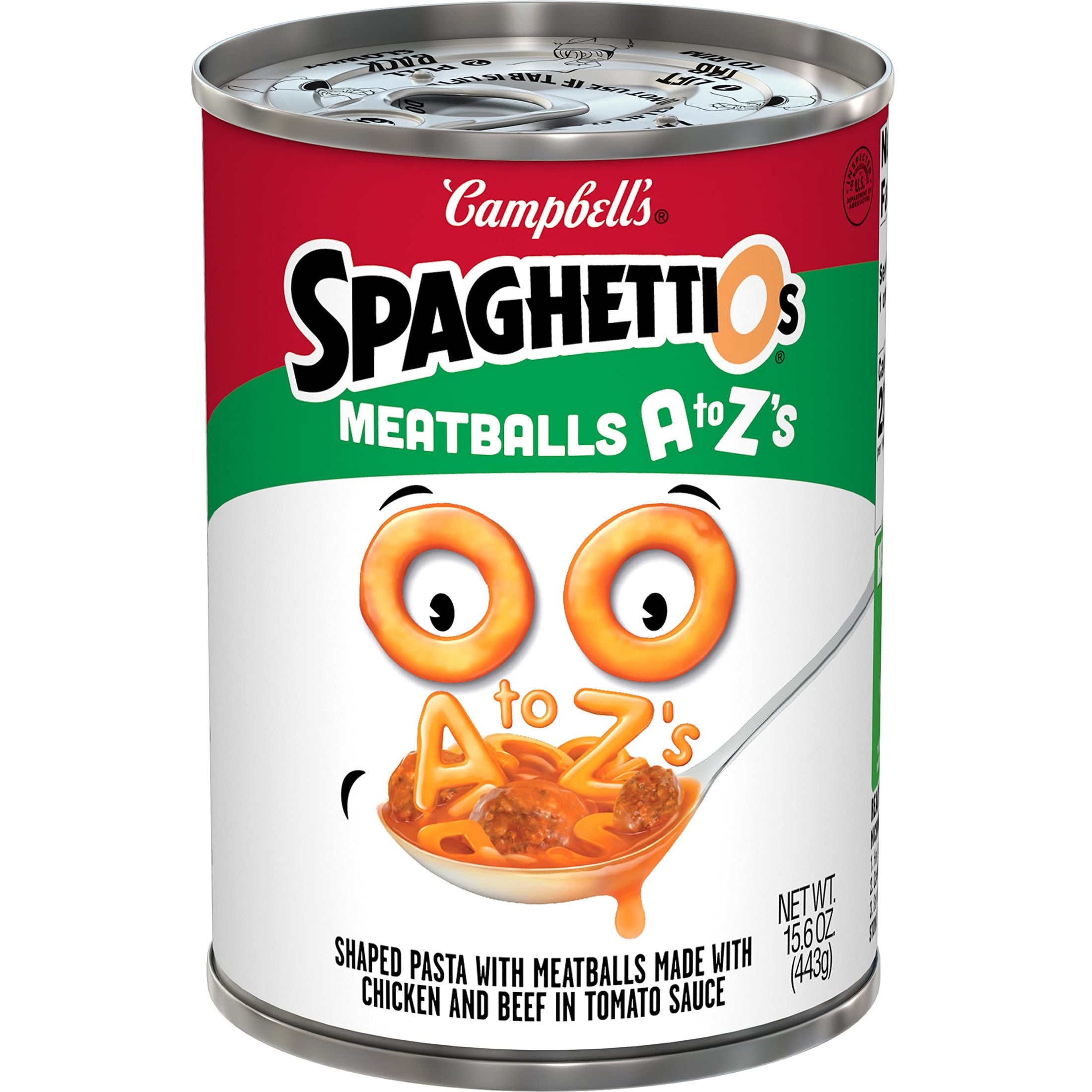 SpaghettiOs Canned Pasta with Meatballs, 15.6 oz Can (12 Pack)