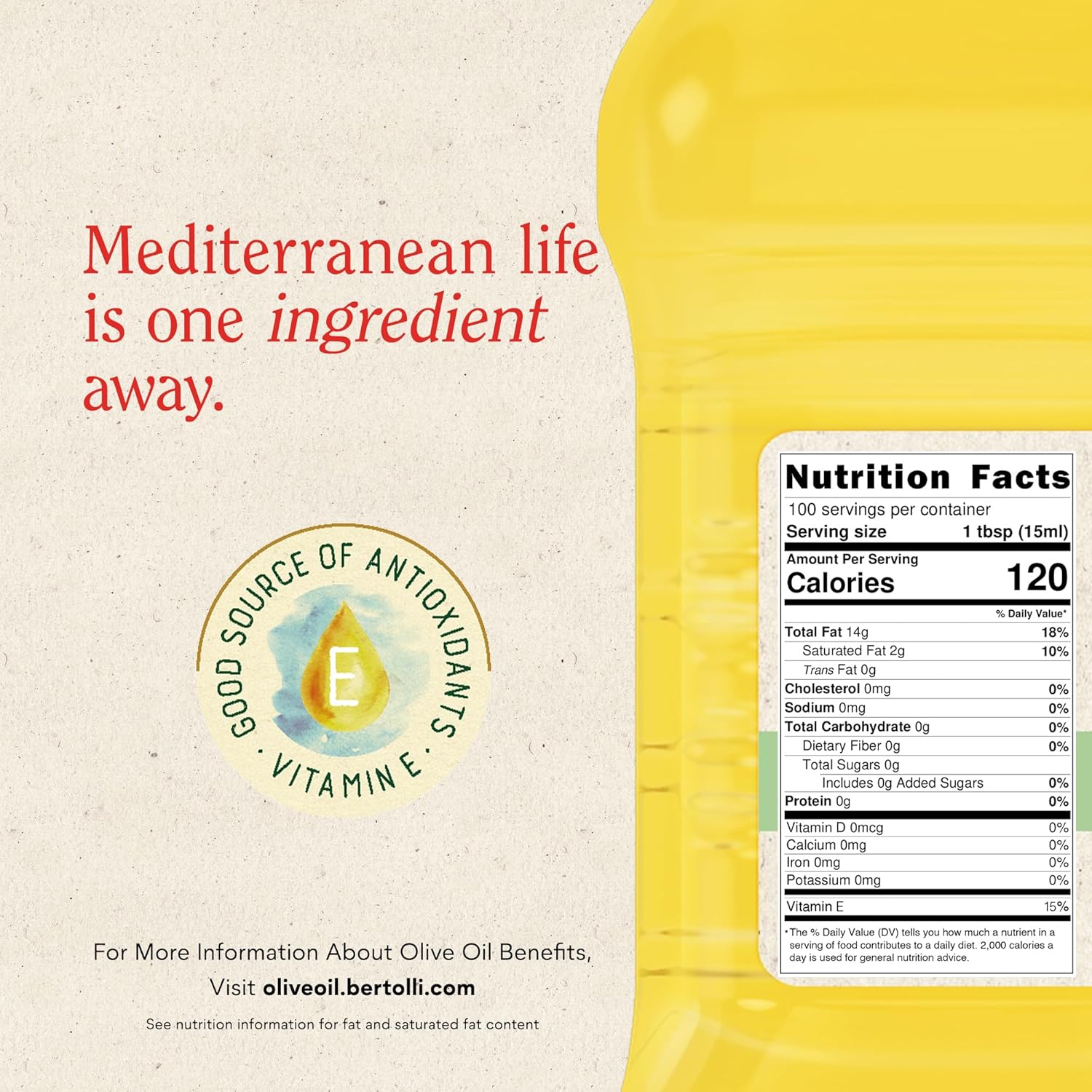 Bertolli Extra Light Tasting Olive Oil, 51-Ounce Bottle