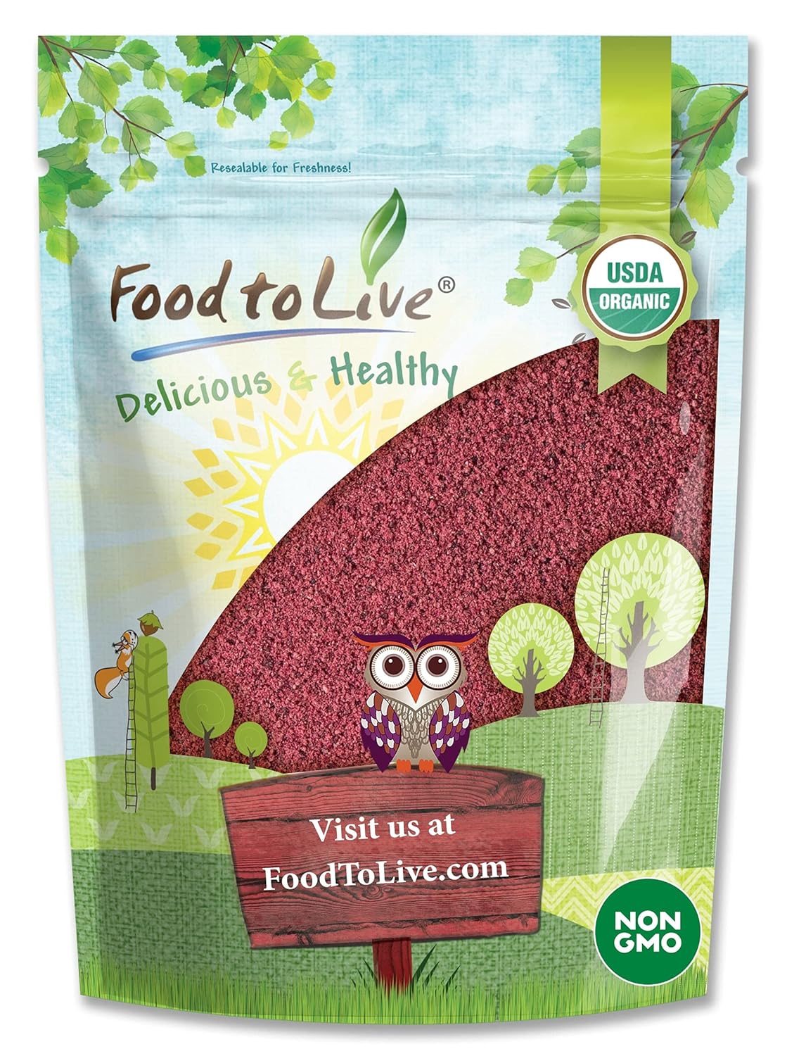 Food to Live Organic Blueberry Powder, 1 Pound - Non-GMO, Unsulfured, Raw, Vegan, Bulk, Great for Juices, Smoothies, and Instant Breakfast Drinks, Contains Maltodextrin, No Sulphites
