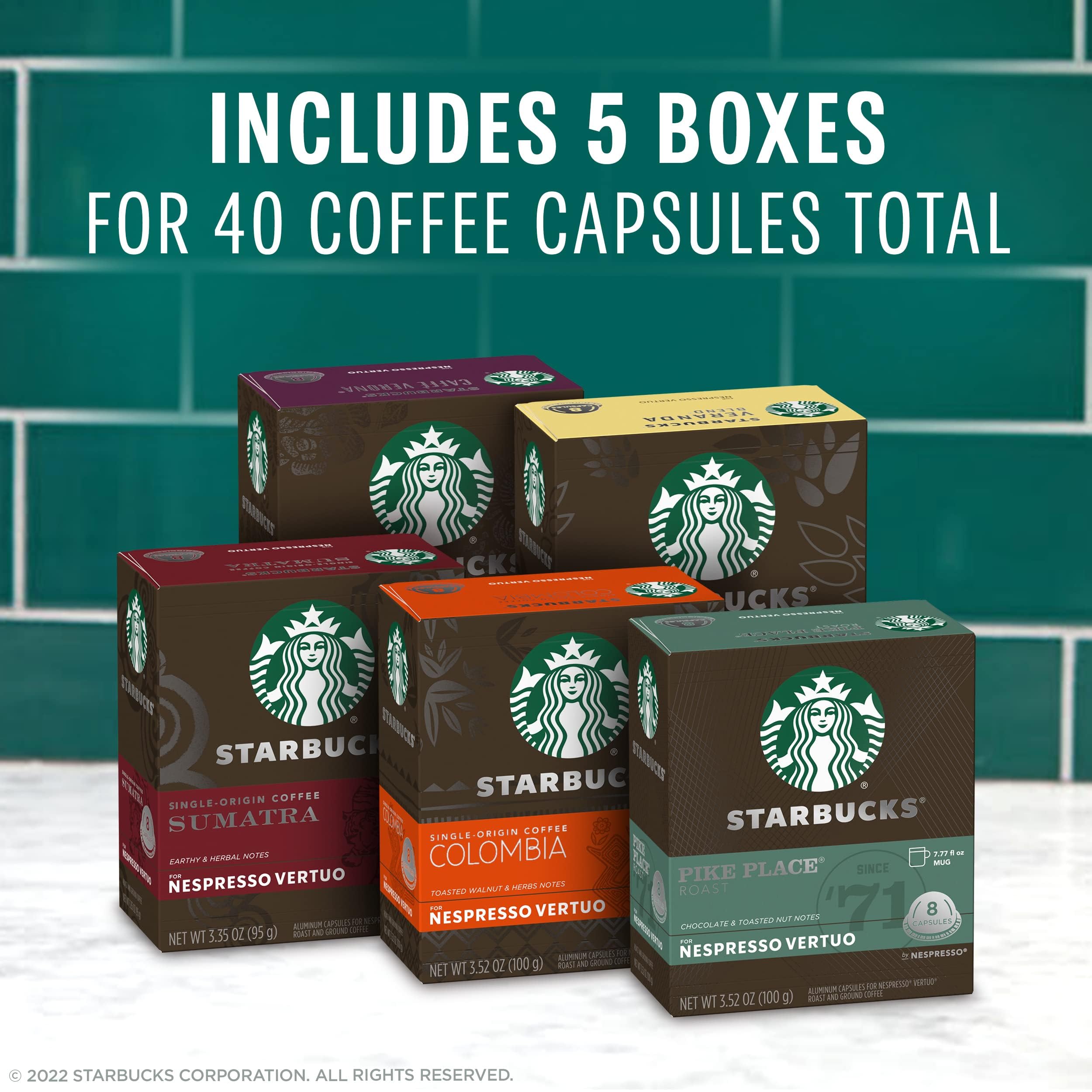 Starbucks by Nespresso Vertuo, Pike Place, Medium Roast Coffee 32-count Coffee Pods, Brews 7.8 oz.