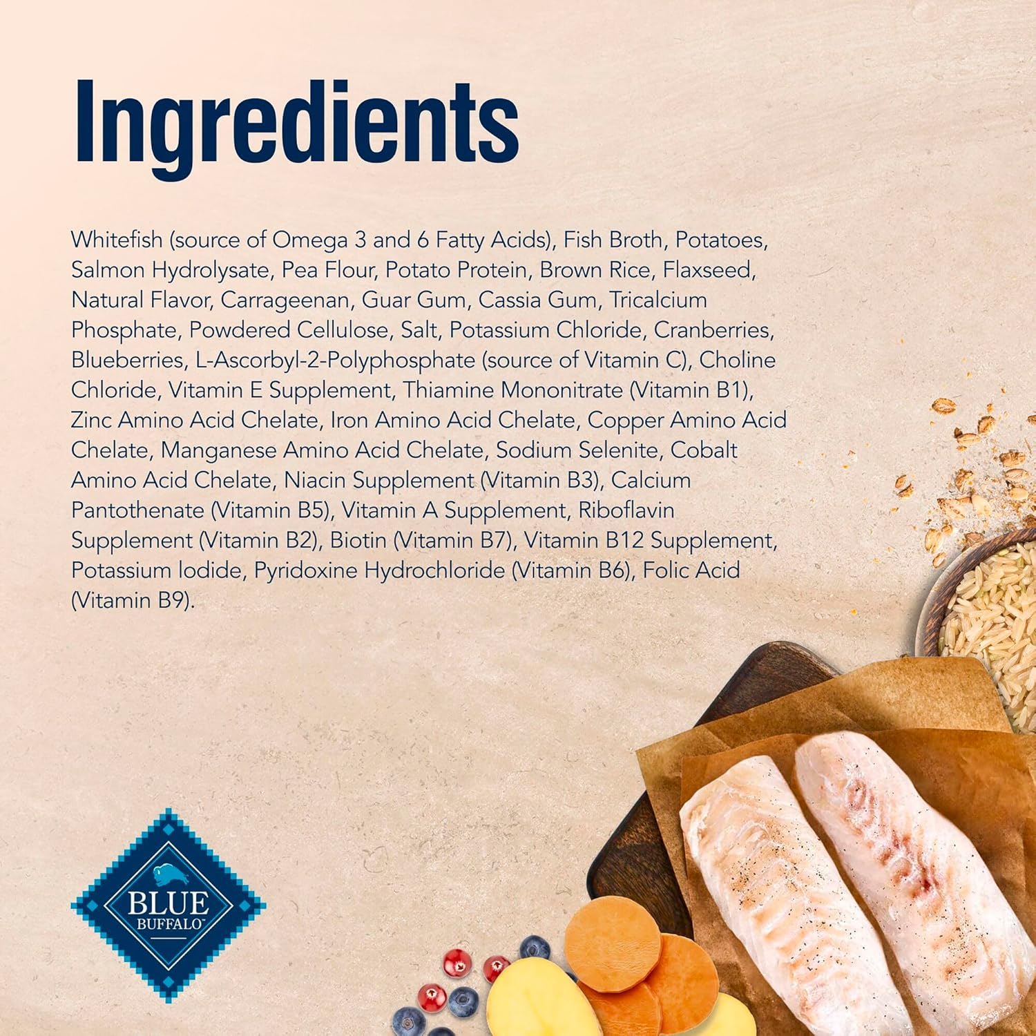 Blue Buffalo True Solutions Skin & Coat Care Wet Dog Food for Adult Dogs, Made with Natural Ingredients, Whitefish, 12.5-oz. Cans (12 Count)