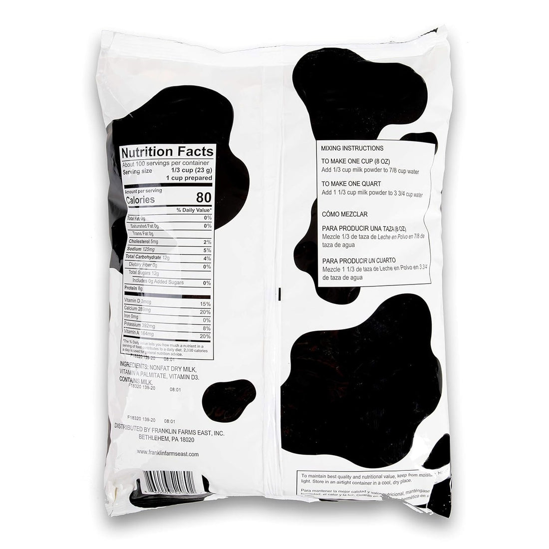 Premium USA Instant Nonfat Dry Milk - 5 pound bag bulk