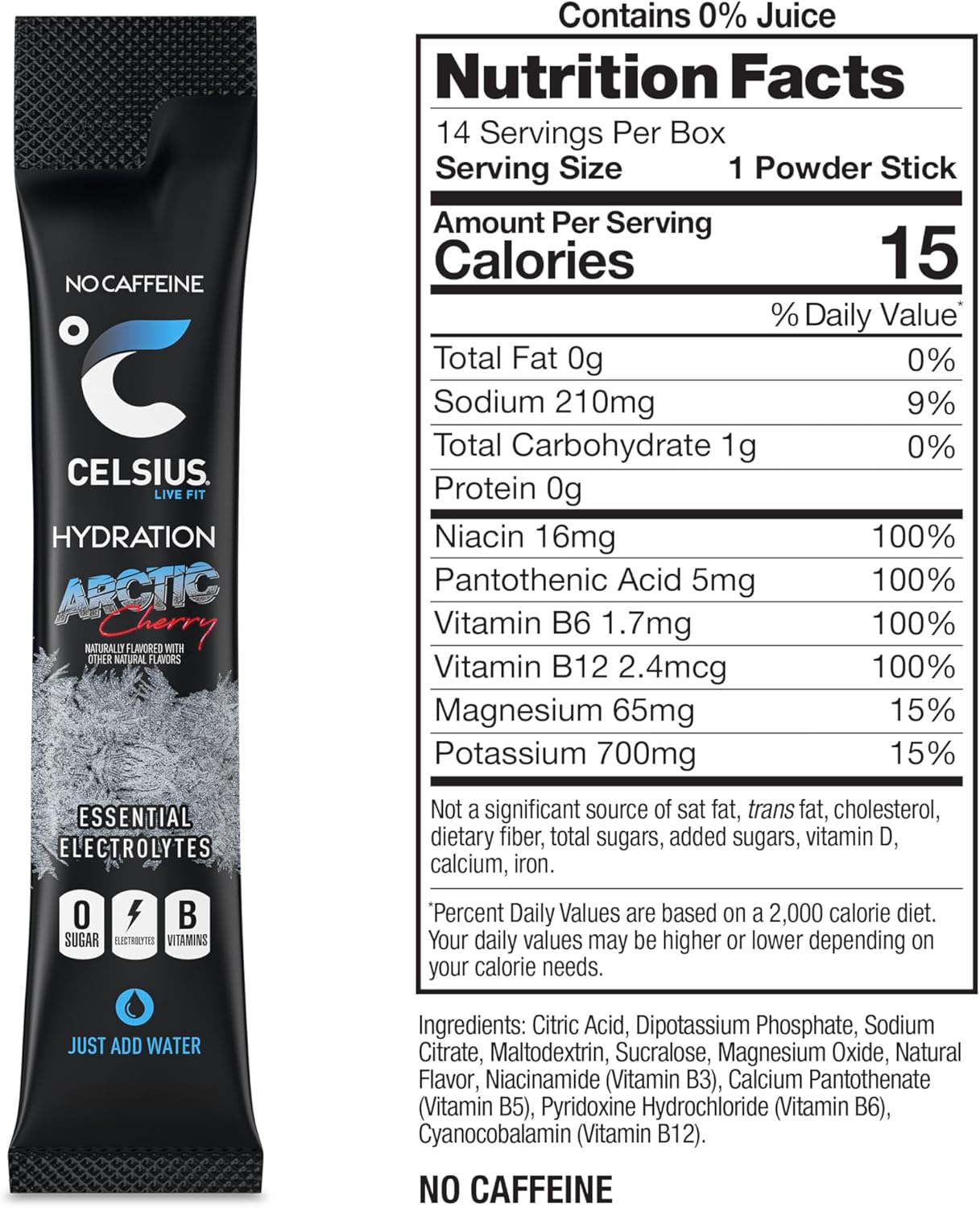 CELSIUS HYDRATION™ Arctic Cherry, Sugar Free Electrolyte Hydration Drink Mix (Pack of 14)