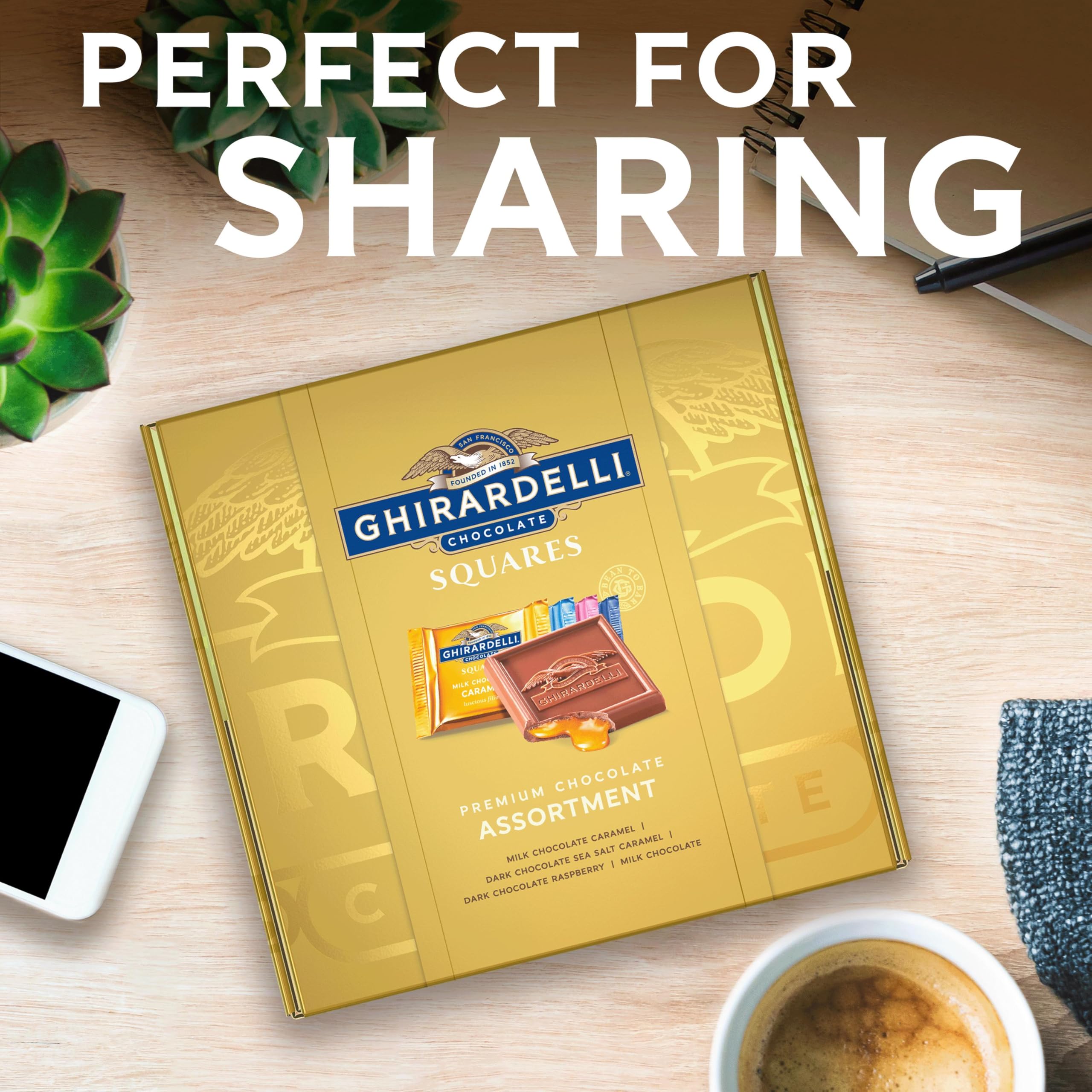 GHIRARDELLI Premium Chocolate Assortment SQUARES Gift Box, 29.6 oz