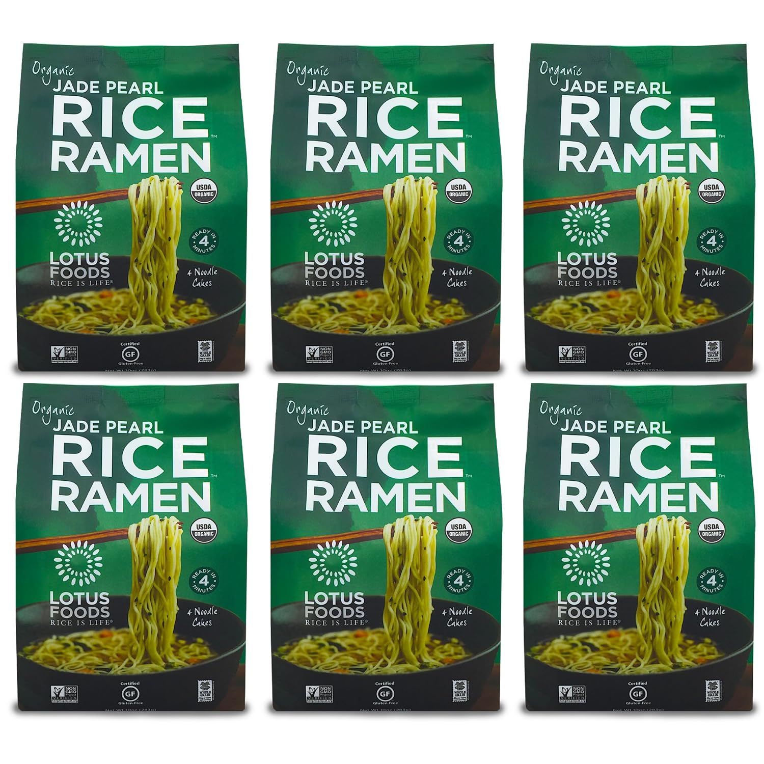 Lotus Foods Organic Millet & Brown Rice Ramen - Gluten Free Ramen Noodles, Whole Grain Ramen Noodles, Organic Vegan Ramen, Low Sodium Rice Noodles, Organic, Gluten-Free, Vegan - 10 Oz Bags (Pack of 3)