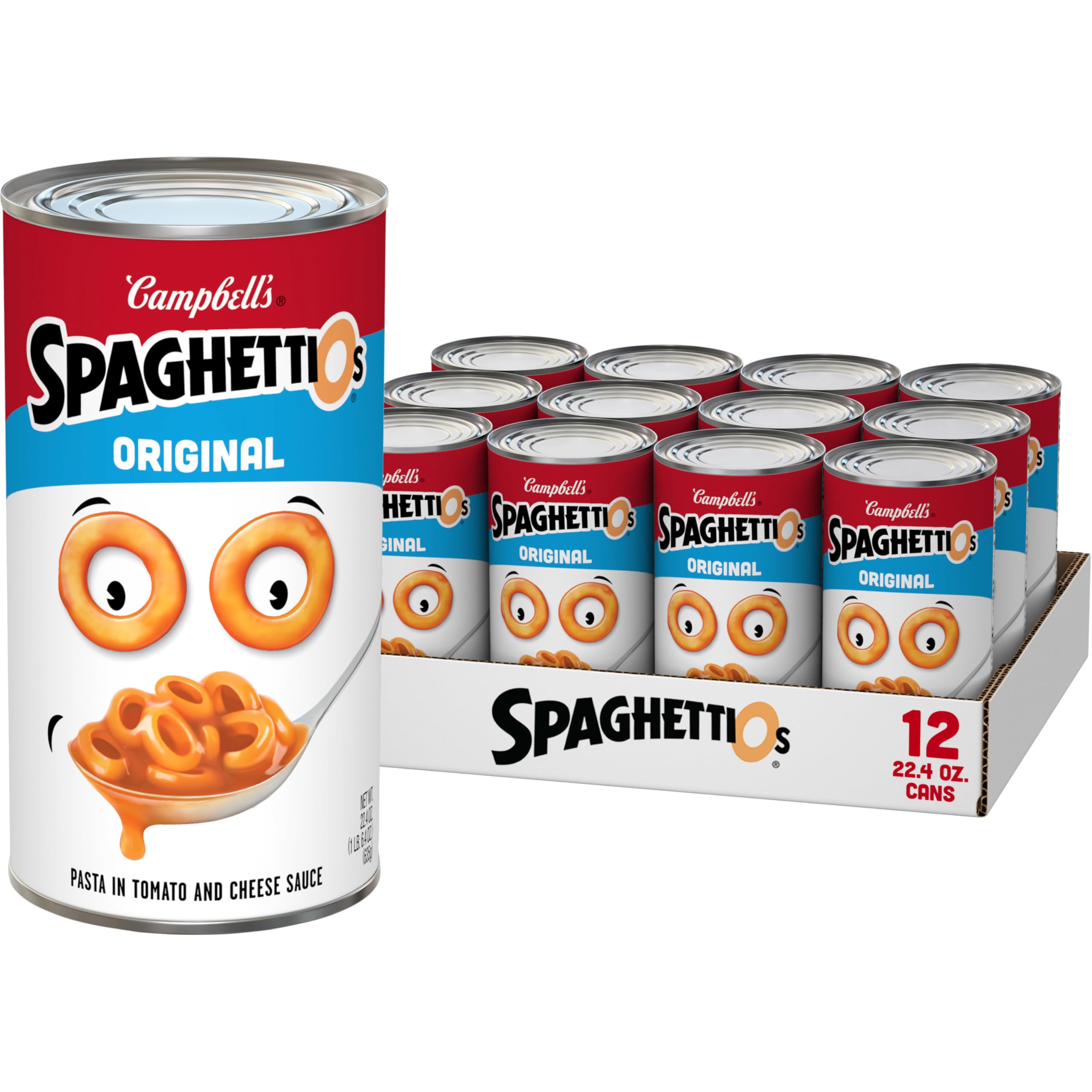 SpaghettiOs Canned Pasta with Meatballs, 15.6 oz Can (12 Pack)