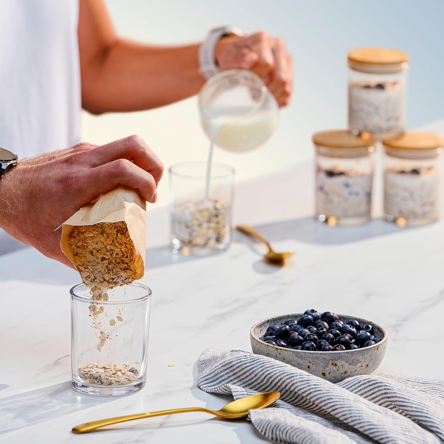 Bob's Red Mill Overnight Protein Oats, Blueberries & Cream, 16 Packets Total, Non-GMO, Gluten Free, Whole Grain