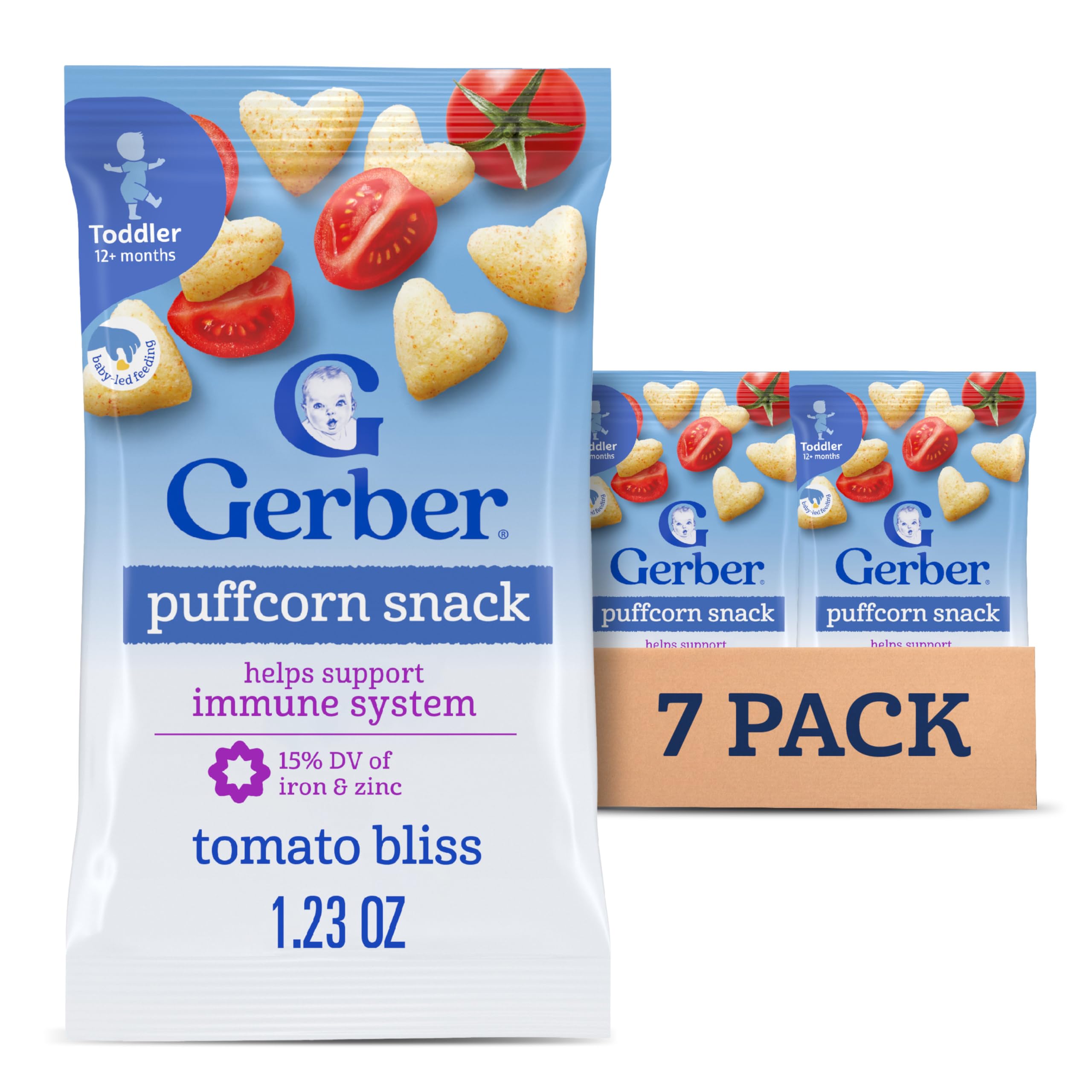 Gerber Baby Snacks Puffs, Blueberry, 1.48 Ounce (Pack of 6)