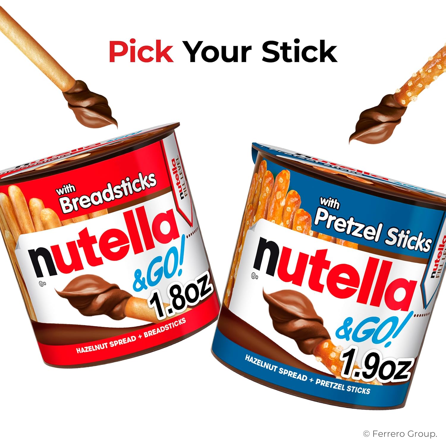 Nutella & GO! Bulk 24 Pack, Hazelnut and Cocoa Spread with Pretzel Sticks, Stocking Stuffers, Snack Cups, 1.9 oz Each
