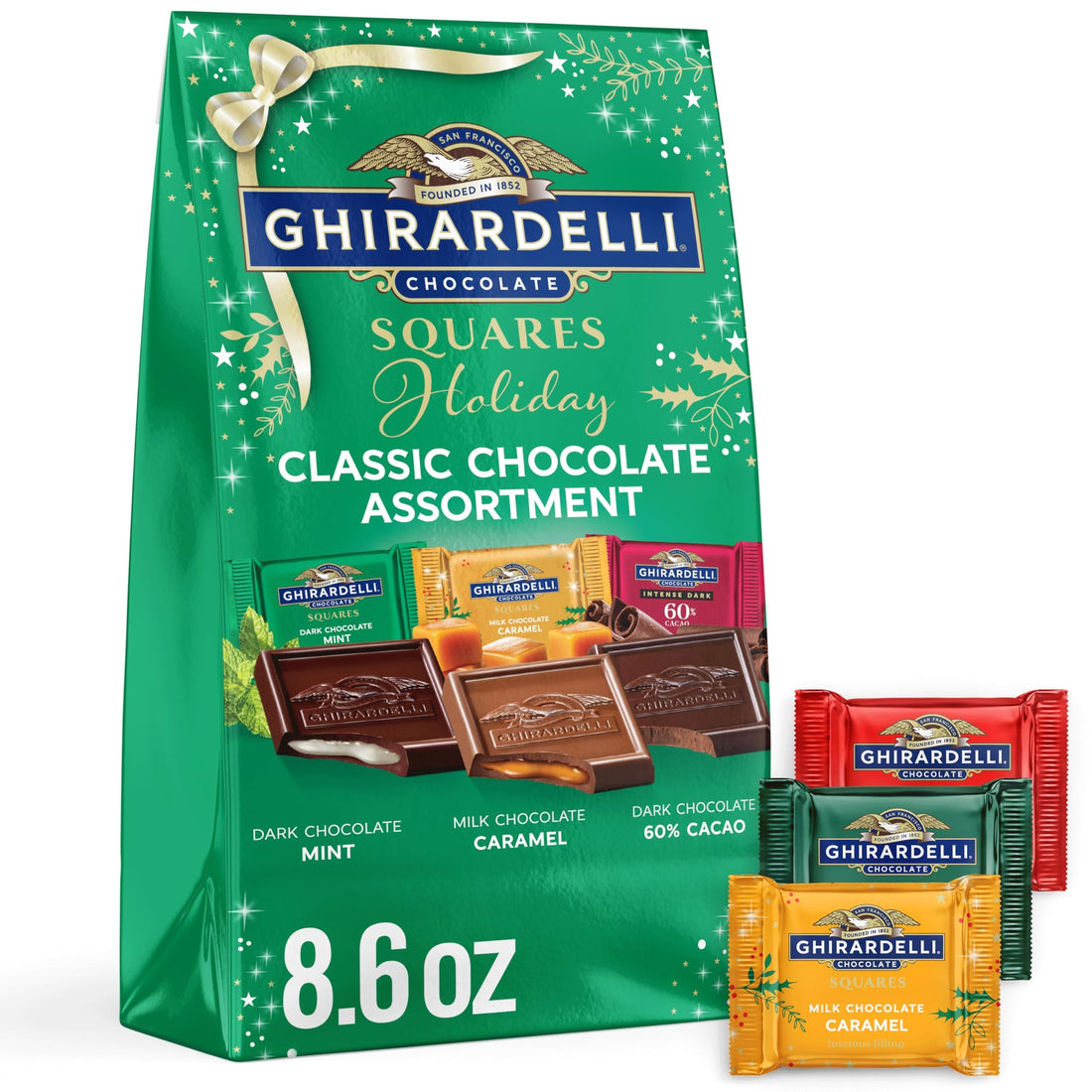GHIRARDELLI Premium Chocolate Assortment SQUARES Gift Box, 29.6 oz