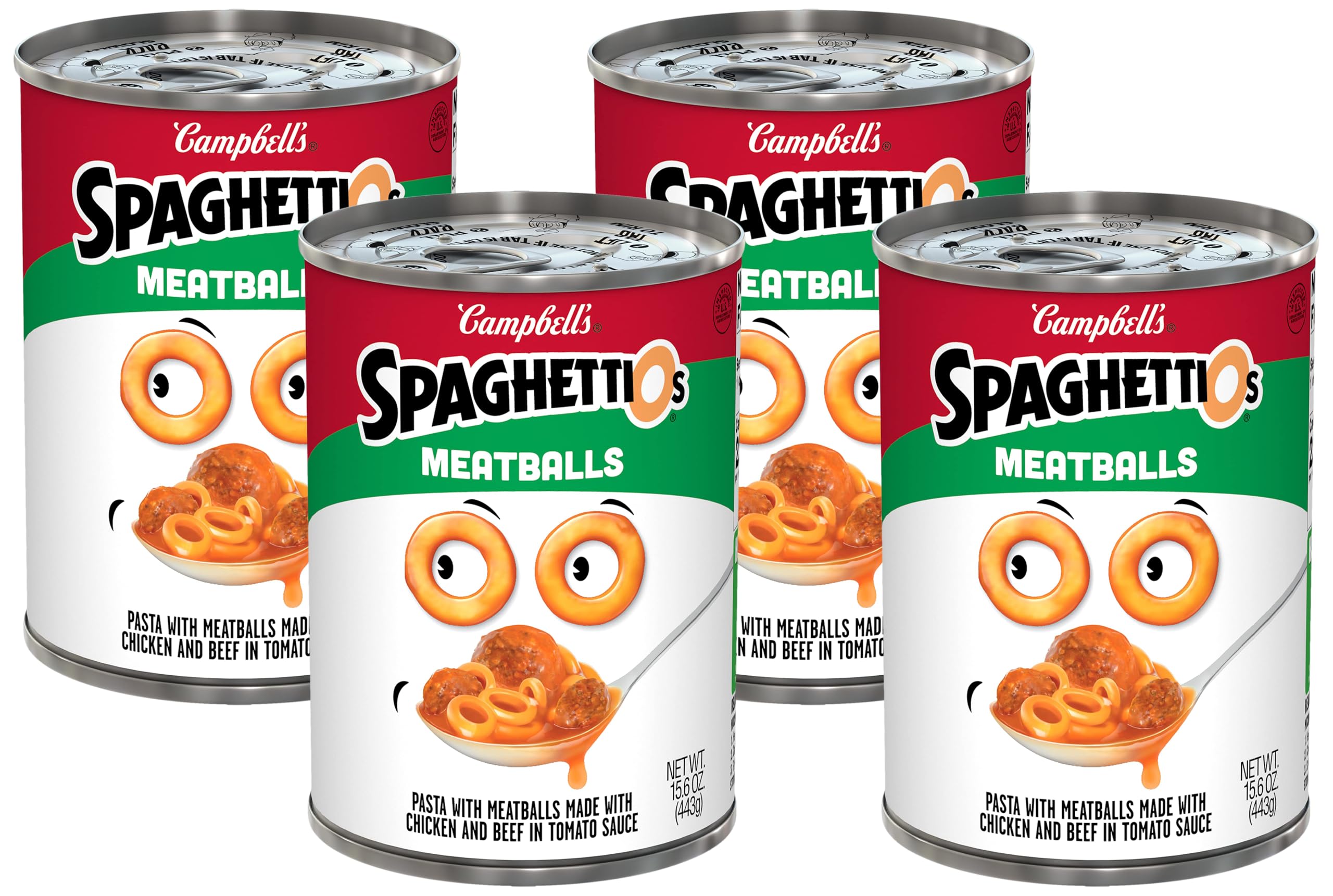 SpaghettiOs Canned Pasta with Meatballs, 15.6 oz Can (12 Pack)