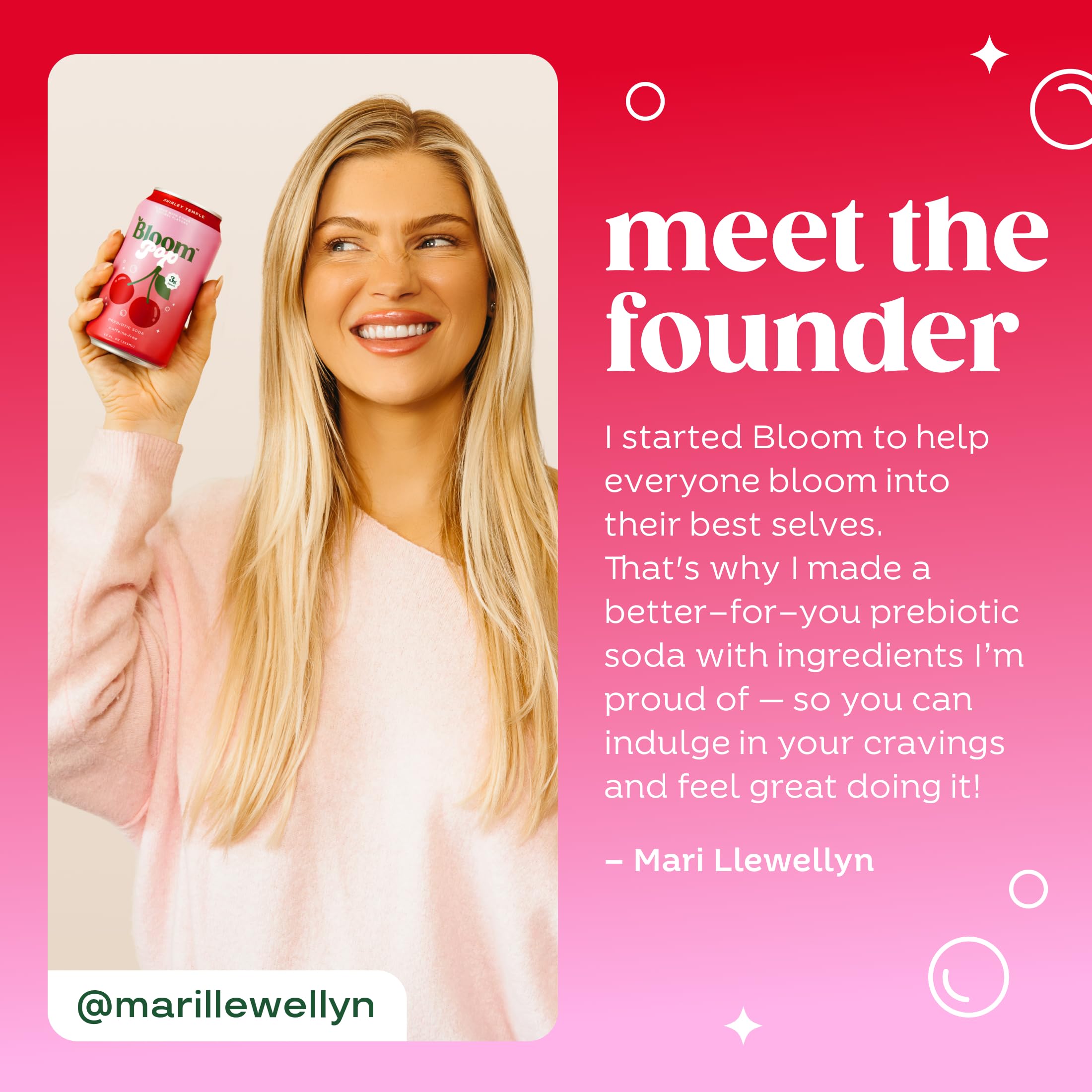 Bloom Pop Prebiotic Soda 12 Pack, Shirley Temple Flavor, 12oz Cans | Prebiotic Soda for Gut Health, Low Calorie Soda, No Caffeine, Healthy Soft Drink Alternative