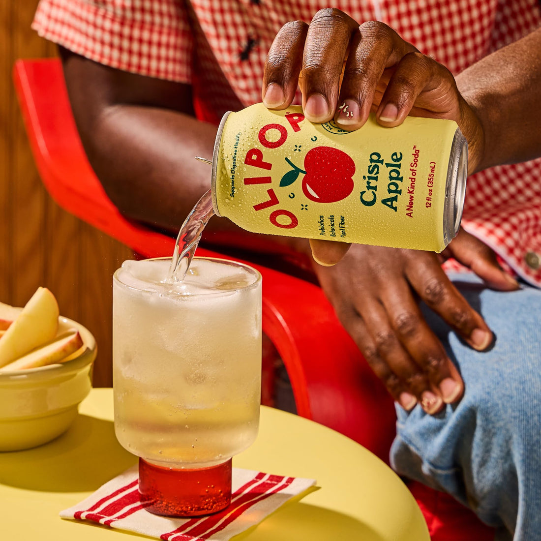 OLIPOP Prebiotic Soda Pop, Crisp Apple, Pantry Pack Packed with Prebiotics, Fiber, and Botanicals, Gluten Free, Vegan, GMO Free, 12oz (12-Cans)