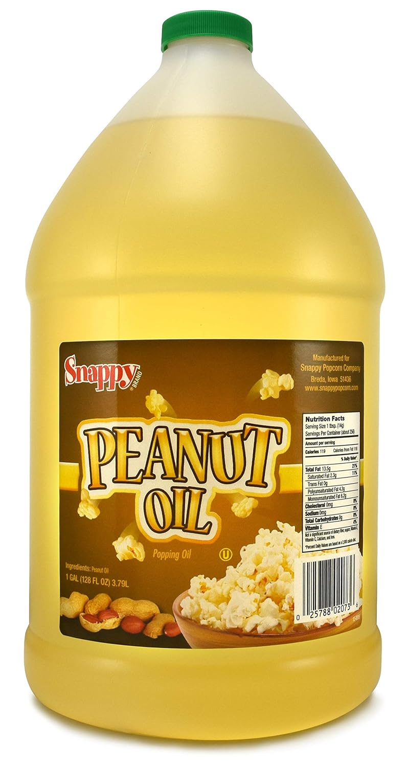 Snappy Pure Peanut Oil for Cooking and Peanut Oil for Deep Frying, High Smoke Point Cooking Oil Vegetable Oil for Turkey Fryers, Ideal Deep Frying Oil, 1 Gallon Size