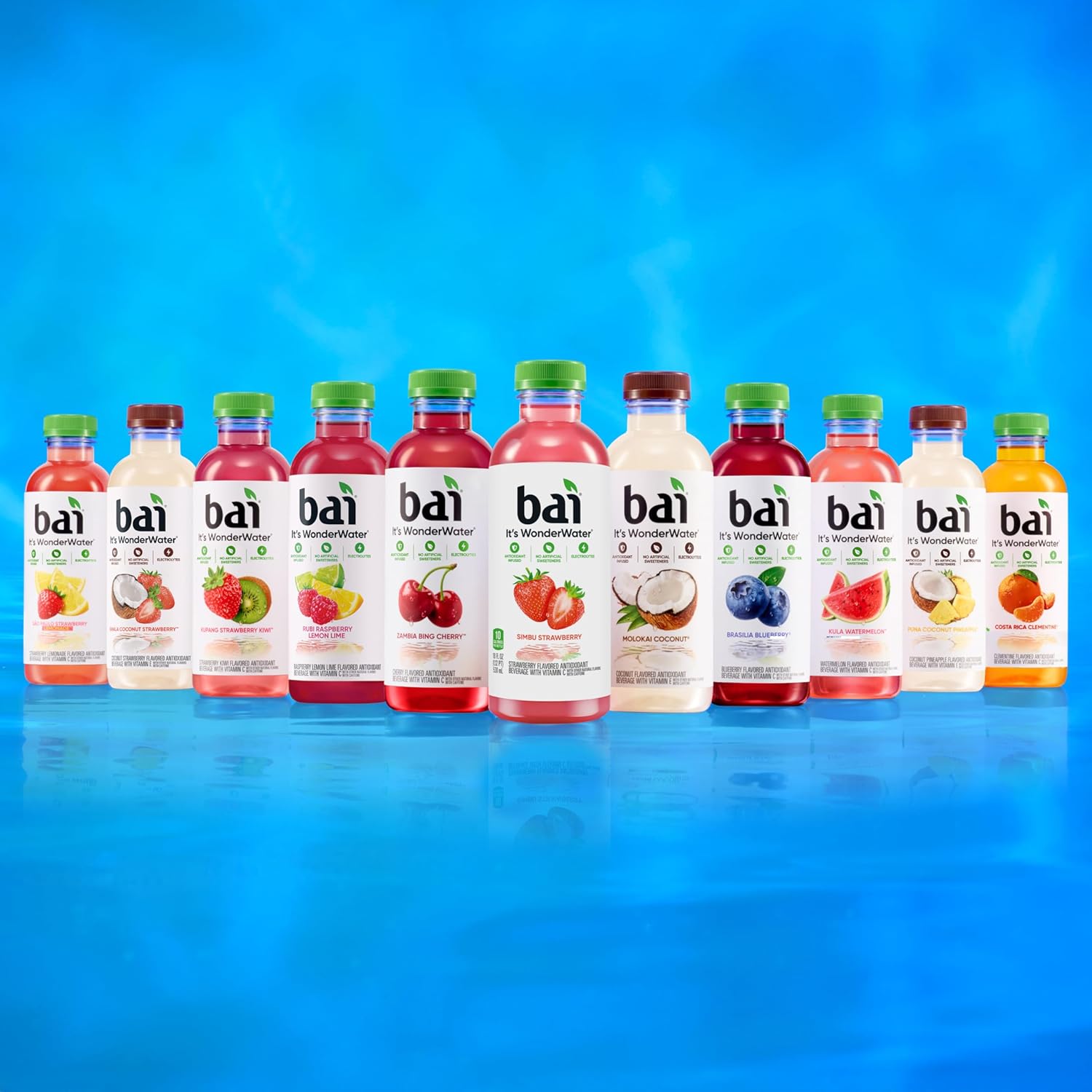Bai Antioxidant Infused Water Beverage, Costa Rica Clementine, with Vitamin C and No Artificial Sweeteners, 18 Fluid Ounce Bottle, 12 Pack