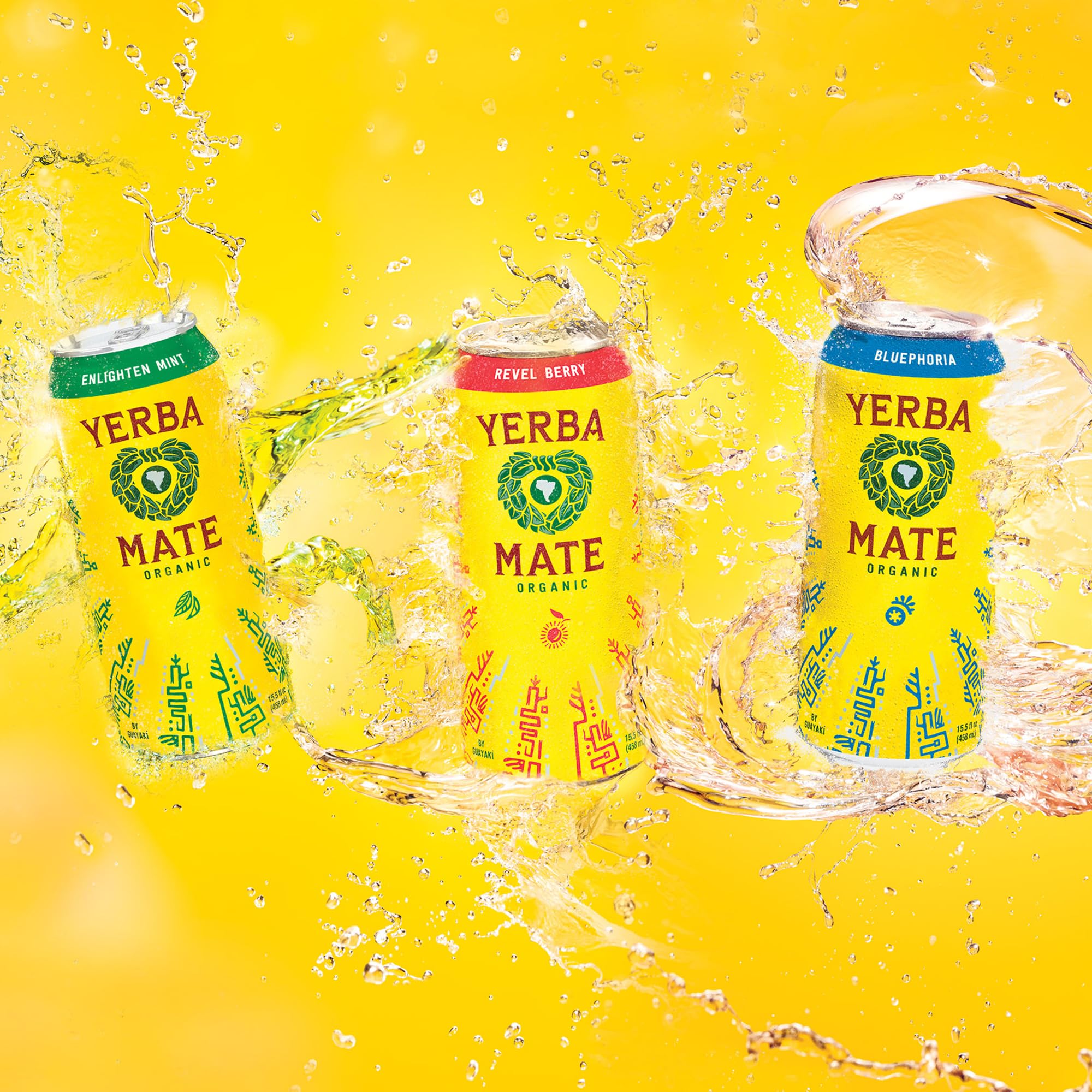 Yerba Madre Organic Yerba Mate, Enlighten Mint, 150mg Natural Caffeine, Energy Drink Alternative, No Jitters or Crash, 15.5 Oz Cans (Pack of 12)