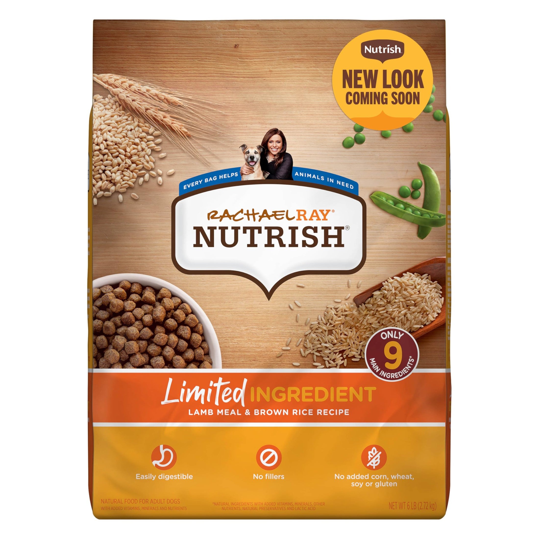 Nutrish Limited Ingredient Lamb Meal & Brown Rice Recipe Dry Dog Food, 14 lb. Bag, Packaging May Vary (Rachael Ray)