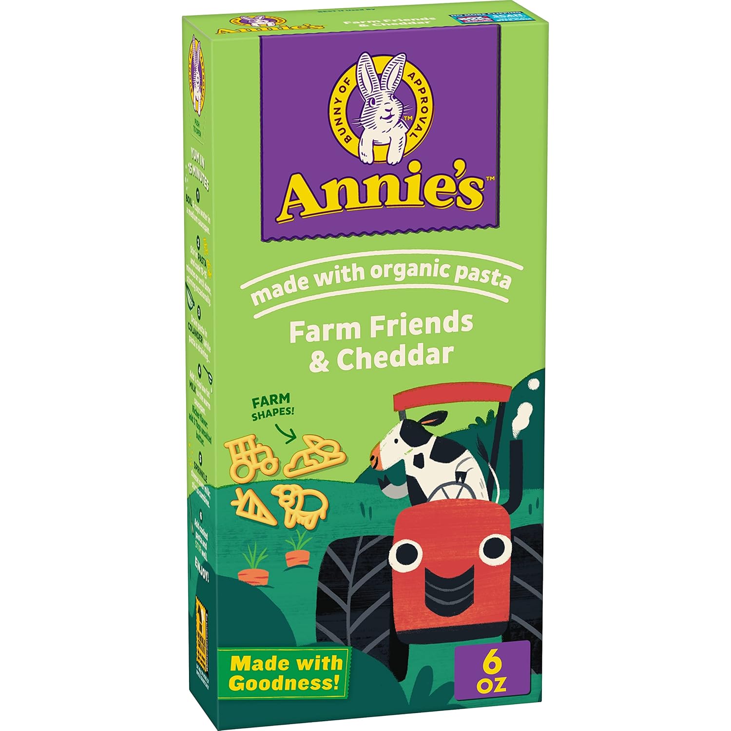 Annie's Shells and White Cheddar, Made with Organic Pasta and Real Cheese, 6 oz (Pack of 12)