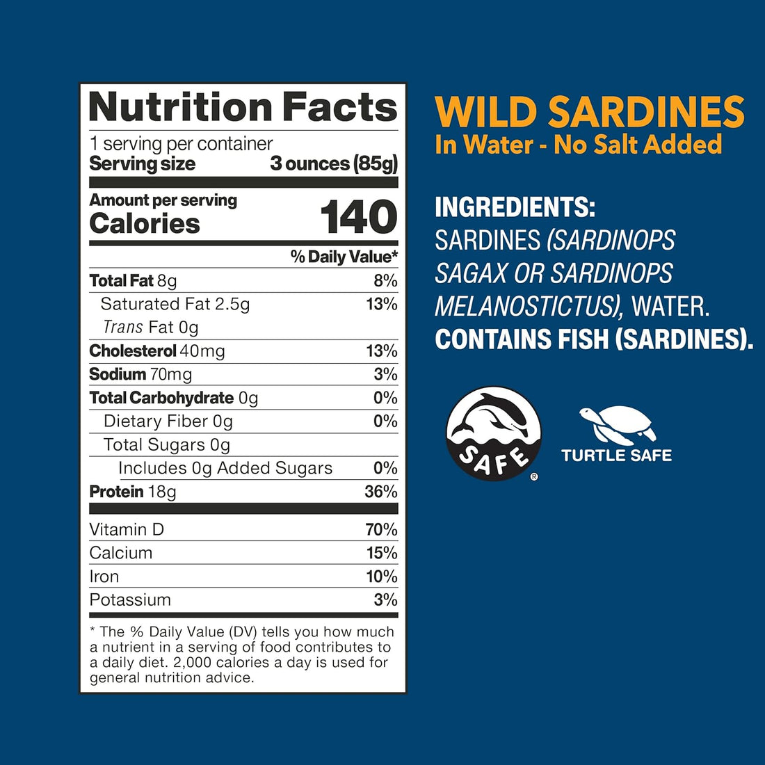 Wild Planet Wild Sardines in Water, No Salt Added, Tinned Fish, Non-GMO, Sustainable 4.4 Ounce , (Pack of 12)