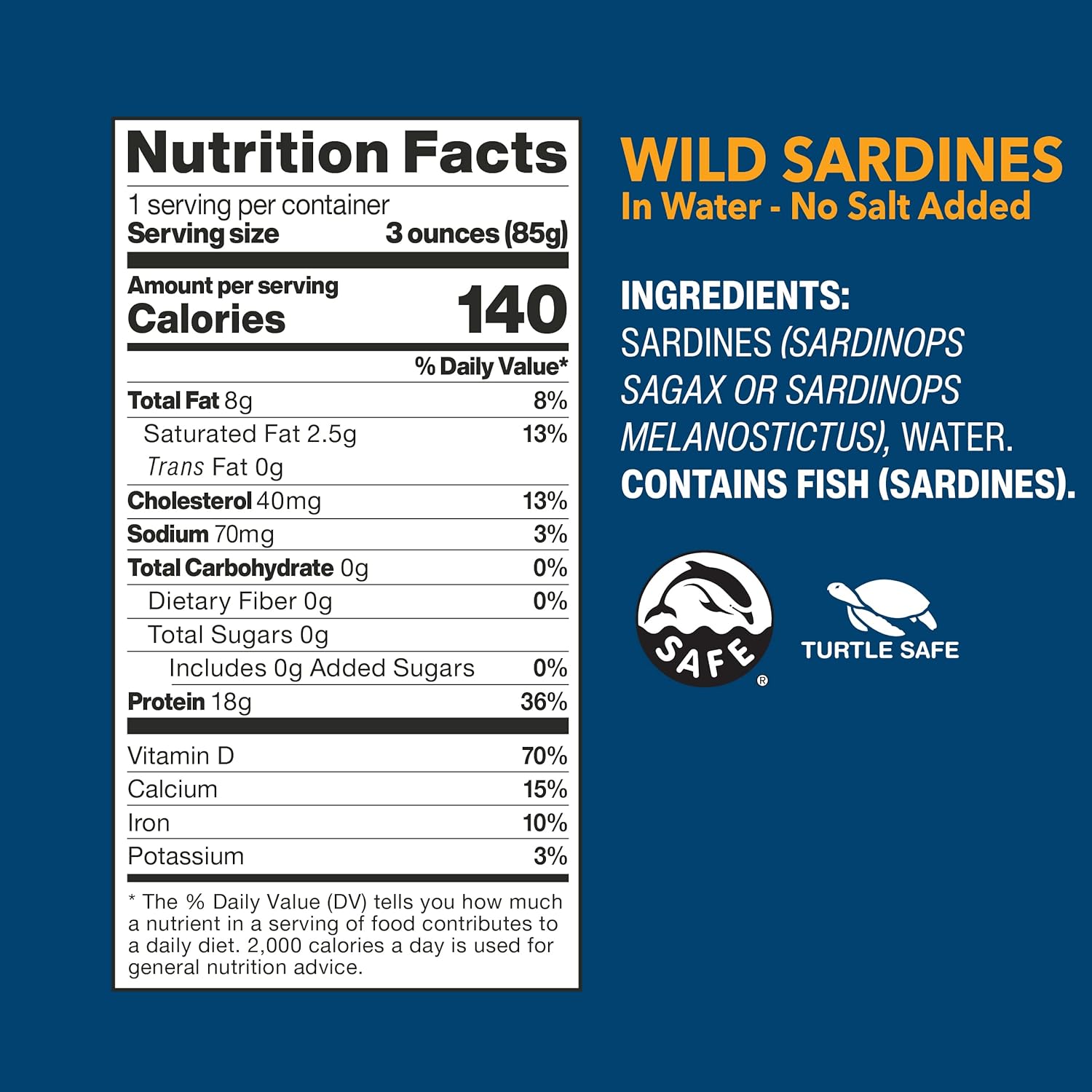 Wild Planet Wild Sardines in Water, No Salt Added, Tinned Fish, Non-GMO, Sustainable 4.4 Ounce , (Pack of 12)
