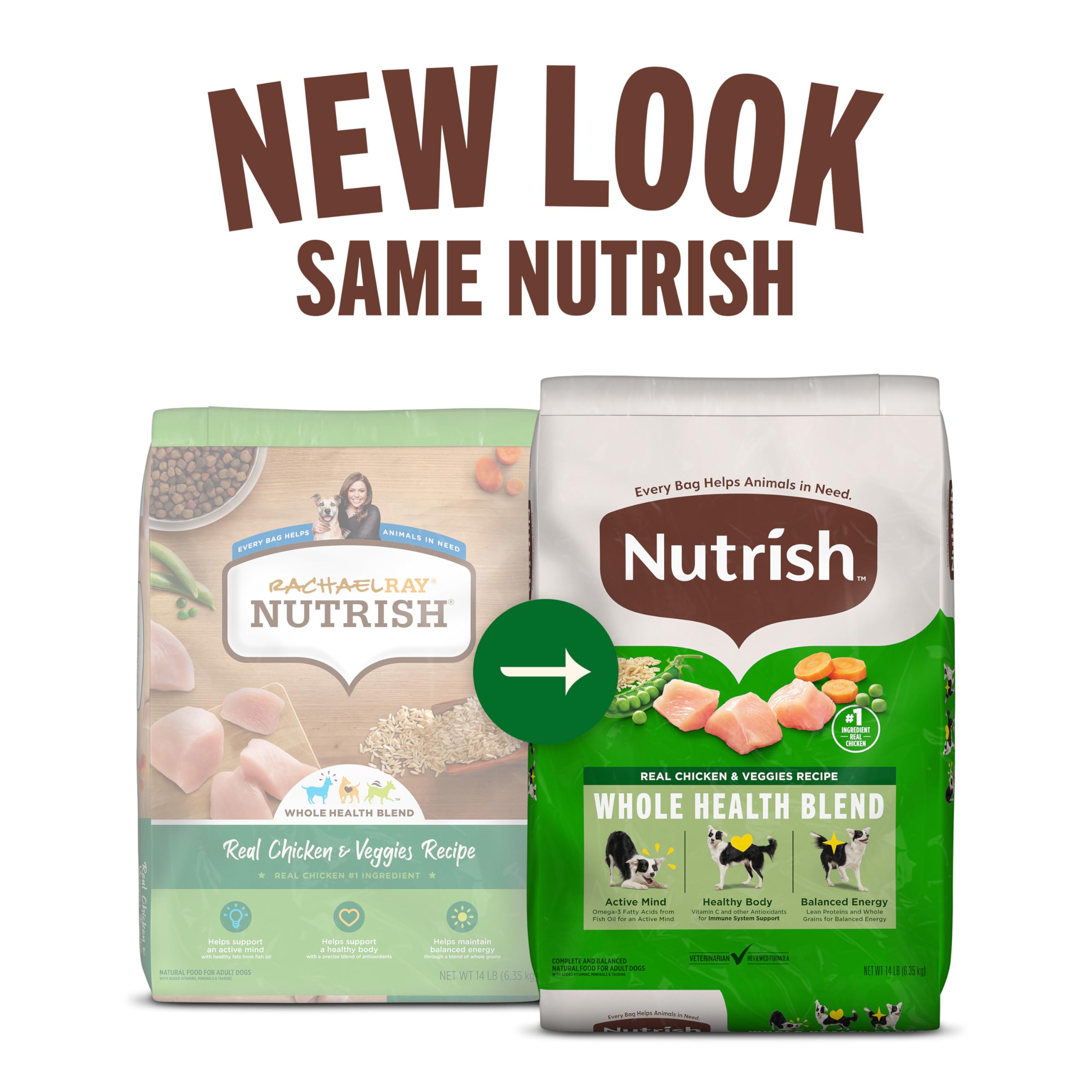 Nutrish Dry Dog Food, Real Chicken & Veggies Recipe Whole Health Blend, 6 lb. Bag (Rachael Ray)