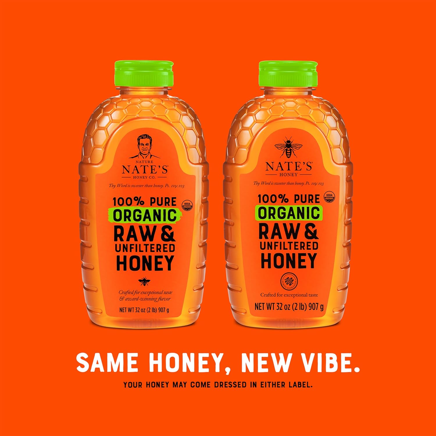 Nate's Organic 100% Pure, Raw & Unfiltered Honey - USDA Certified Organic - 32oz. Squeeze Bottle