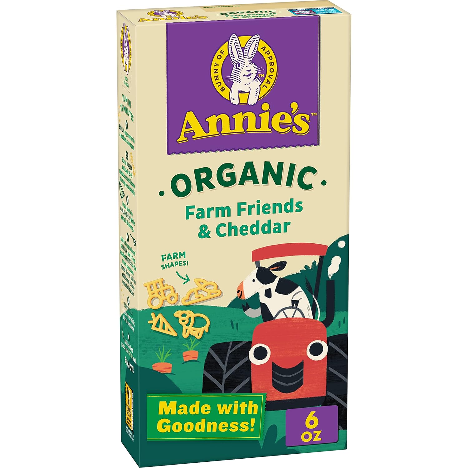 Annie's Shells and White Cheddar, Made with Organic Pasta and Real Cheese, 6 oz (Pack of 12)