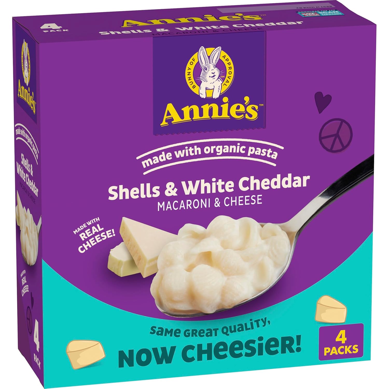 Annie's Shells and White Cheddar, Made with Organic Pasta and Real Cheese, 6 oz (Pack of 12)