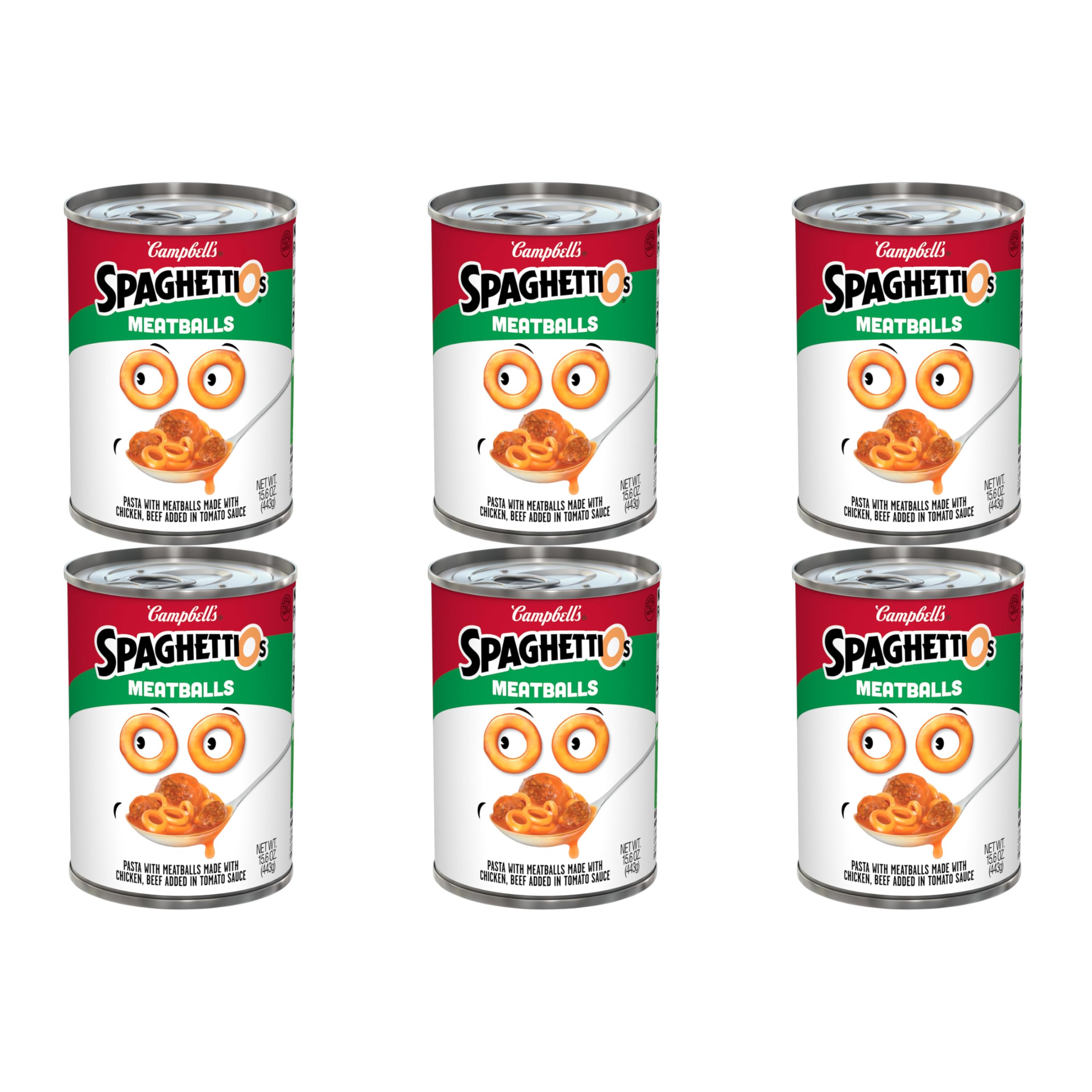 SpaghettiOs Canned Pasta with Meatballs, 15.6 oz Can (12 Pack)
