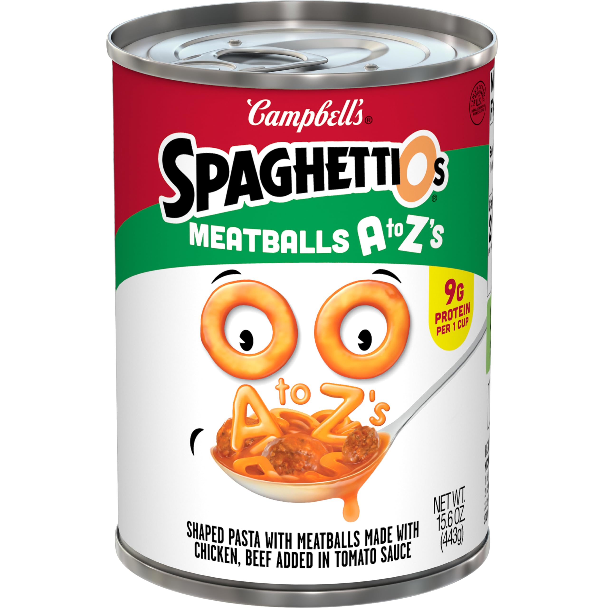 SpaghettiOs Canned Pasta with Meatballs, 15.6 oz Can (12 Pack)