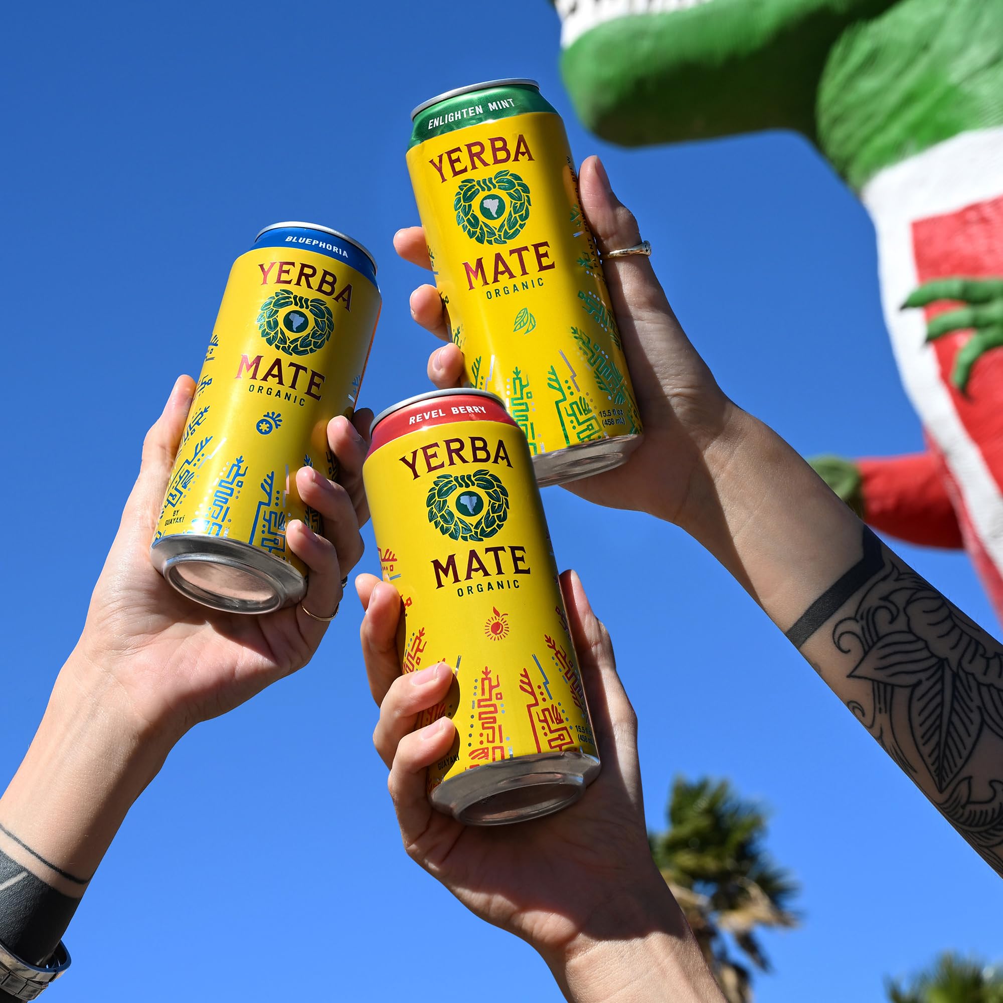 Yerba Madre Organic Yerba Mate, Enlighten Mint, 150mg Natural Caffeine, Energy Drink Alternative, No Jitters or Crash, 15.5 Oz Cans (Pack of 12)