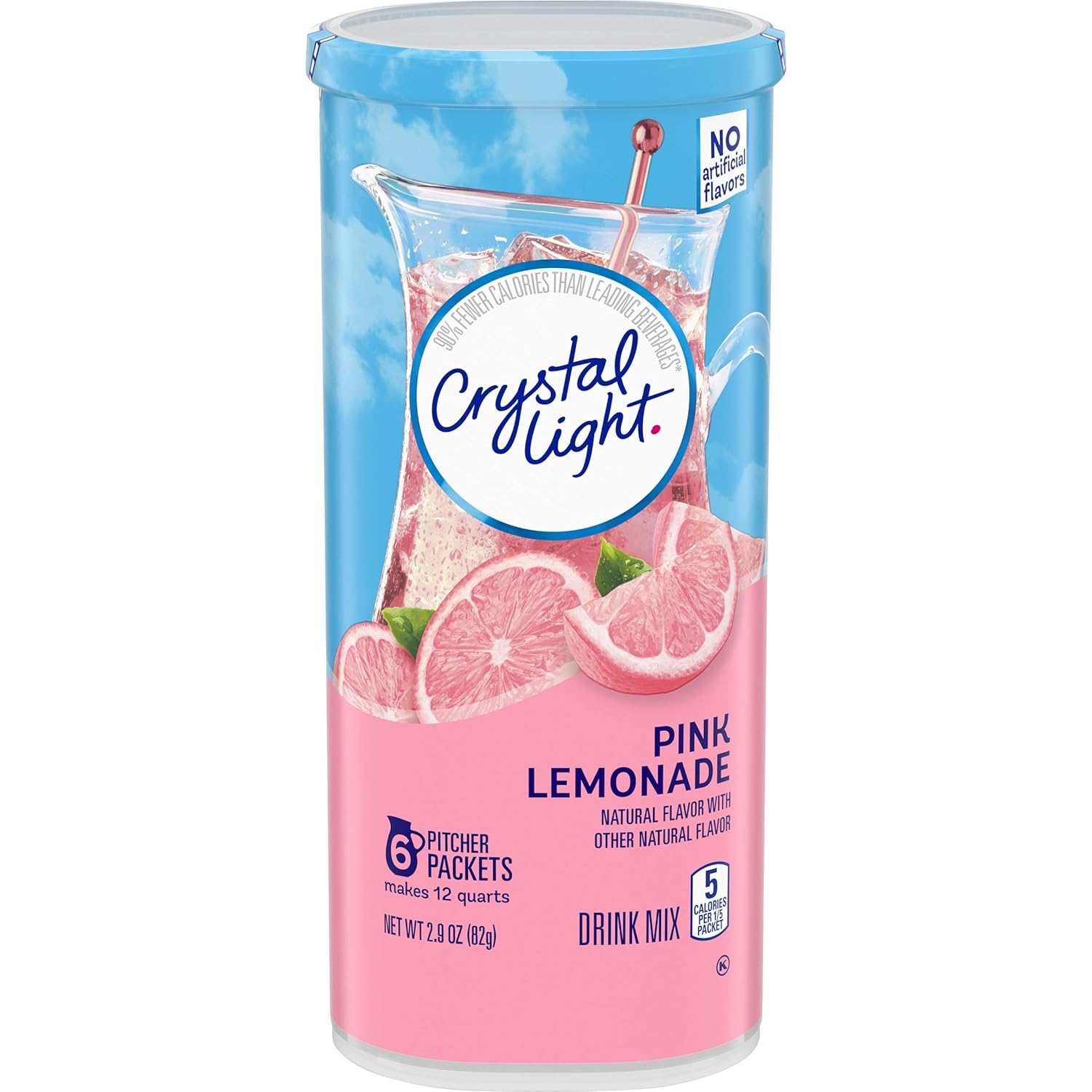 Crystal Light Pink Lemonade Drink Mix (8-Quart), 1.9-Ounce Canisters (Pack of 4)