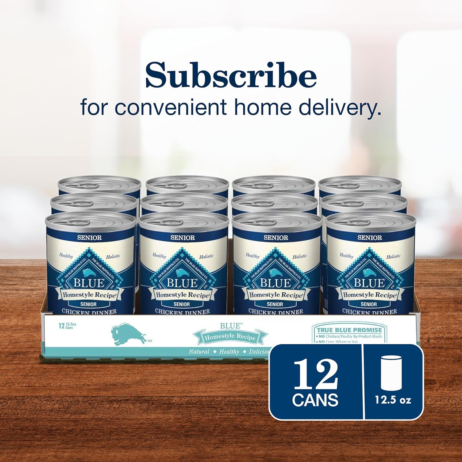 Blue Buffalo Homestyle Recipe Senior Wet Dog Food, Made with Natural Ingredients, Chicken Dinner with Garden Vegetables, 12.5-oz Cans (12 Count)