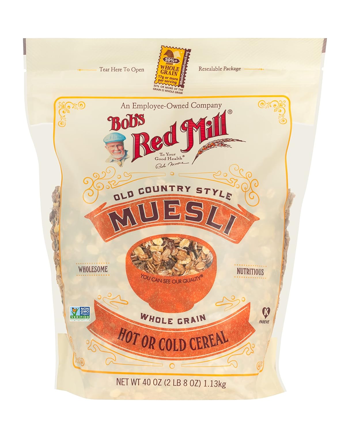 Bob's Red Mill Old Country Style Muesli, 40oz (Pack of 4) - Non GMO, Whole Grain, Vegan, Kosher