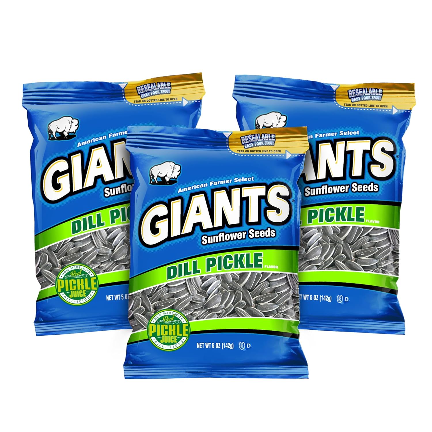 GIANTS Original Sunflower Seeds - Sunflower Seeds to Eat, Sunflower Seeds Bulk, Lightly Salted Sunflower Seeds for Eating, High Protein Snack - 5.75 oz Resealable Bags (Case of 12)
