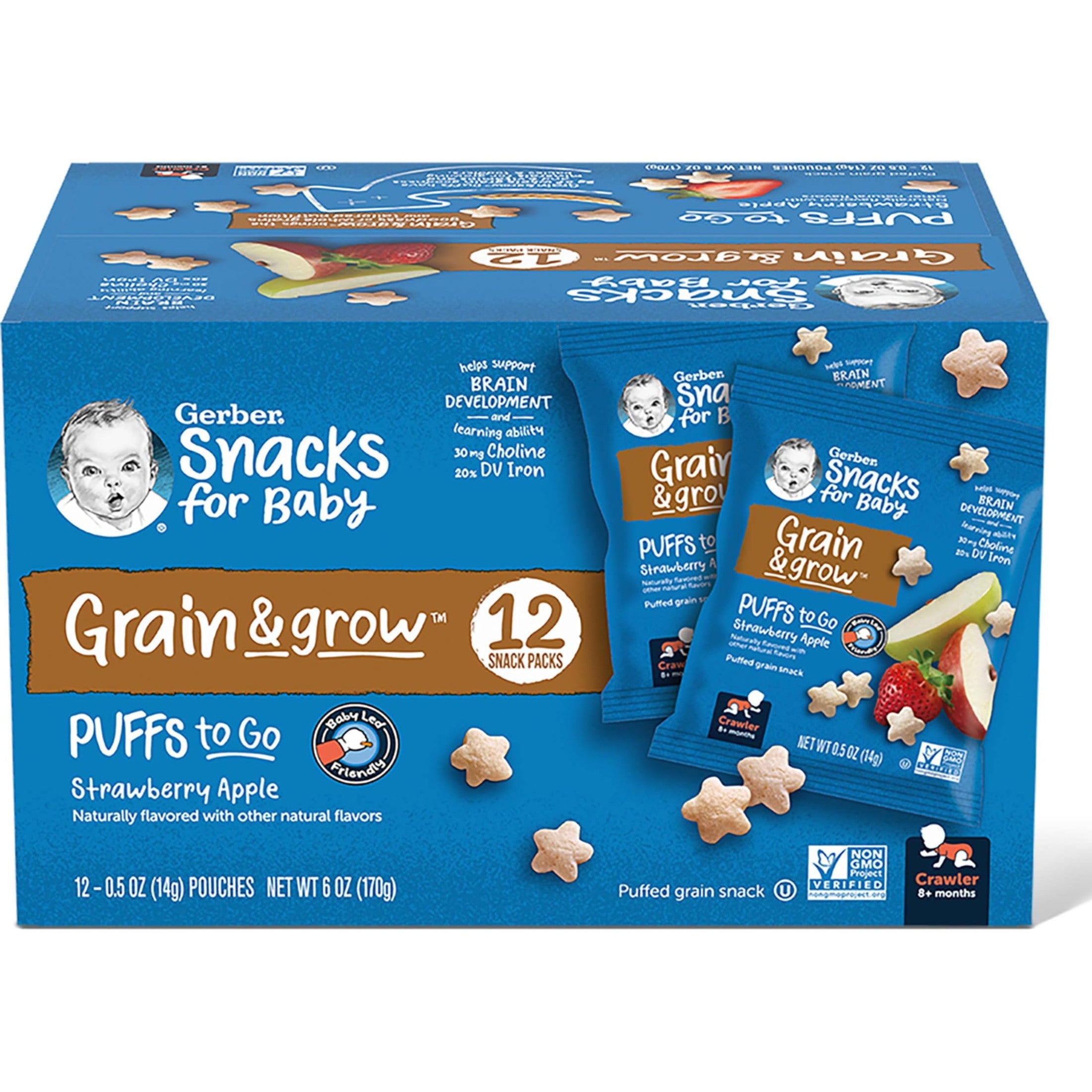 Gerber Baby Snacks Puffs, Blueberry, 1.48 Ounce (Pack of 6)