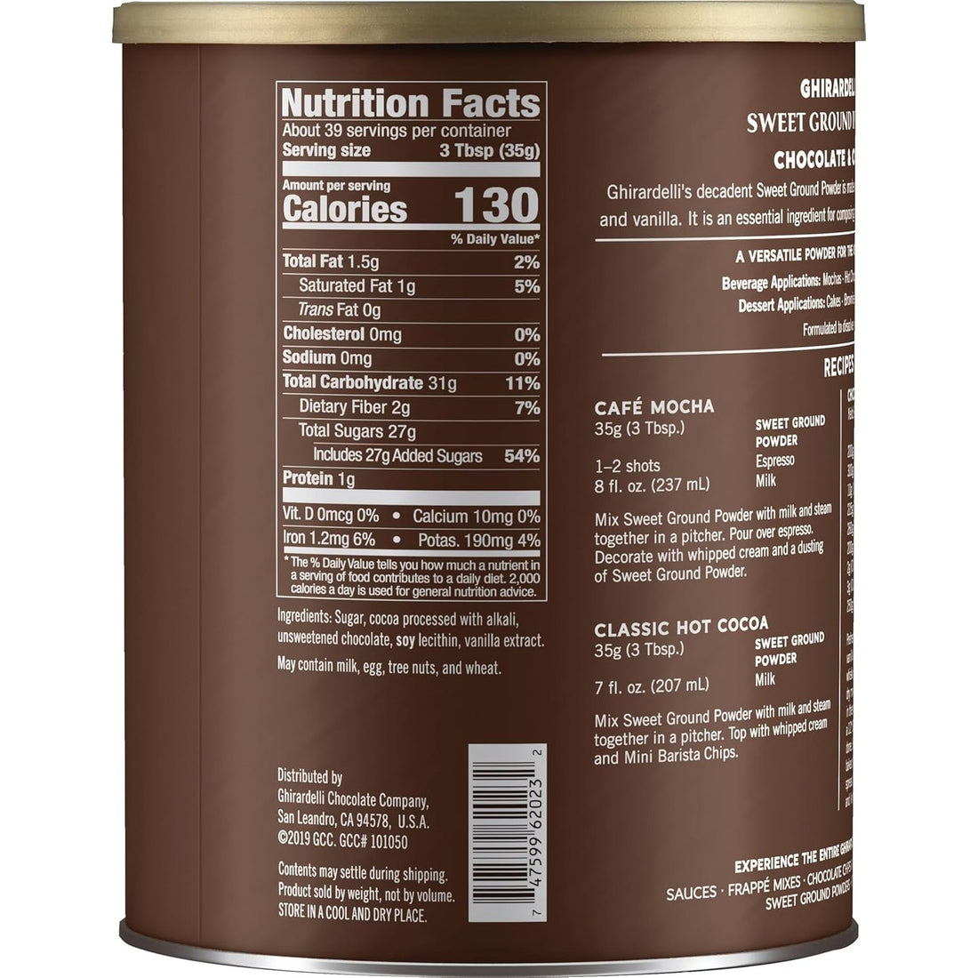 Ghirardelli Sweet Ground Chocolate and Cocoa | 3 lb. | Baking & Desserts