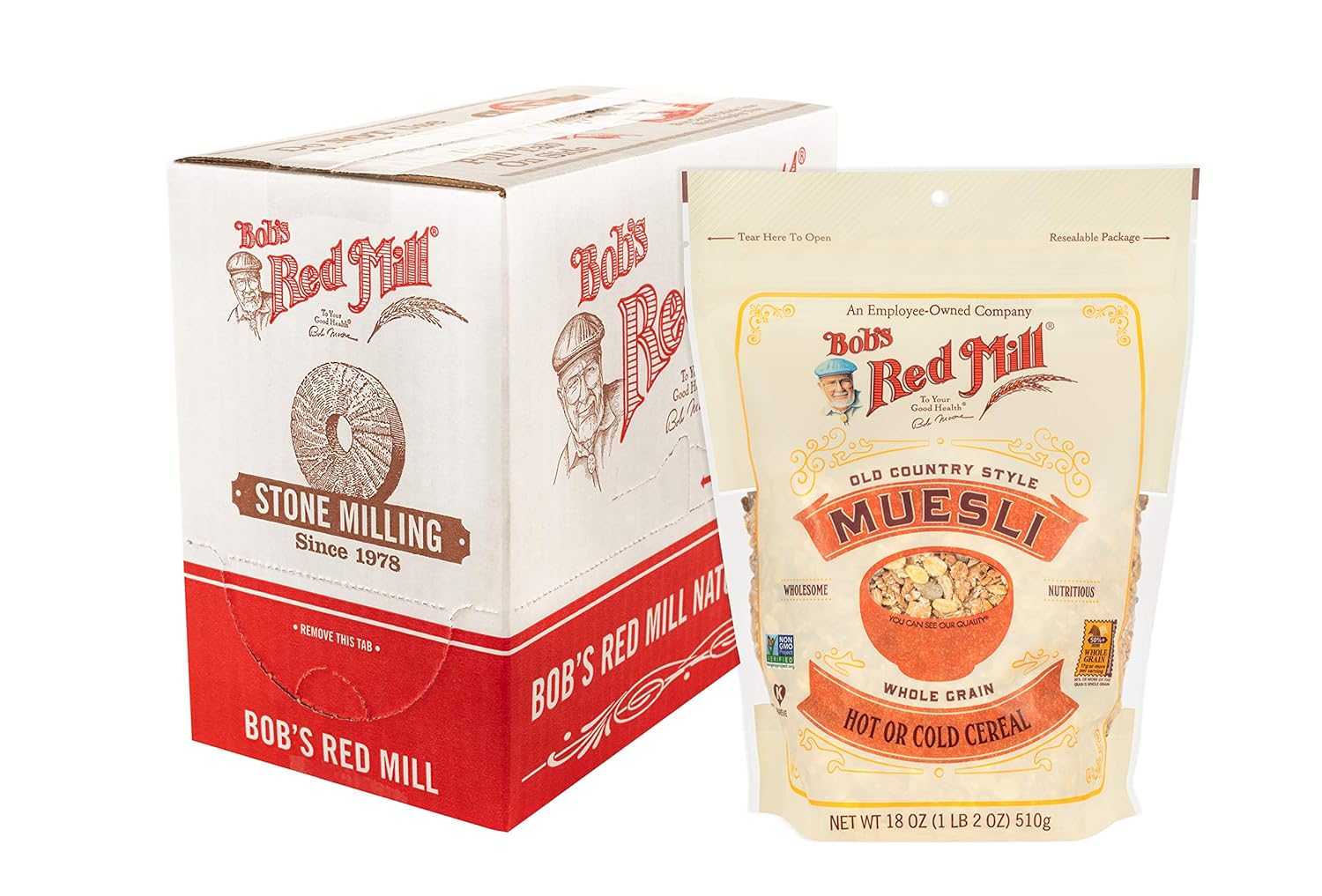 Bob's Red Mill Old Country Style Muesli, 40oz (Pack of 4) - Non GMO, Whole Grain, Vegan, Kosher