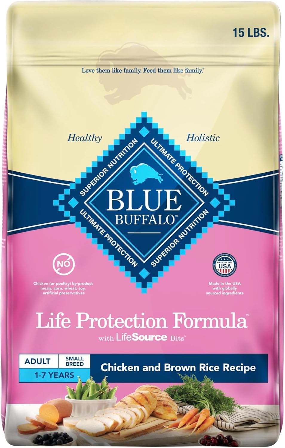 Blue Buffalo Life Protection Formula Adult Dry Dog Food, Helps Build and Maintain Strong Muscles, Made with Natural Ingredients, Chicken & Brown Rice Recipe, 30-lb. Bag