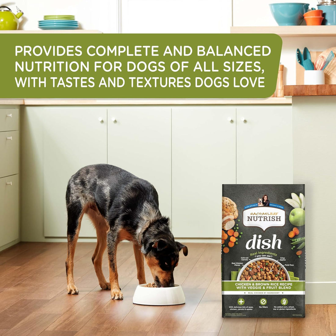 Rachael Ray Nutrish Dish Dry Dog Food Beef & Brown Rice Recipe With Veggie & Fruit Blend, 23 lb. Bag