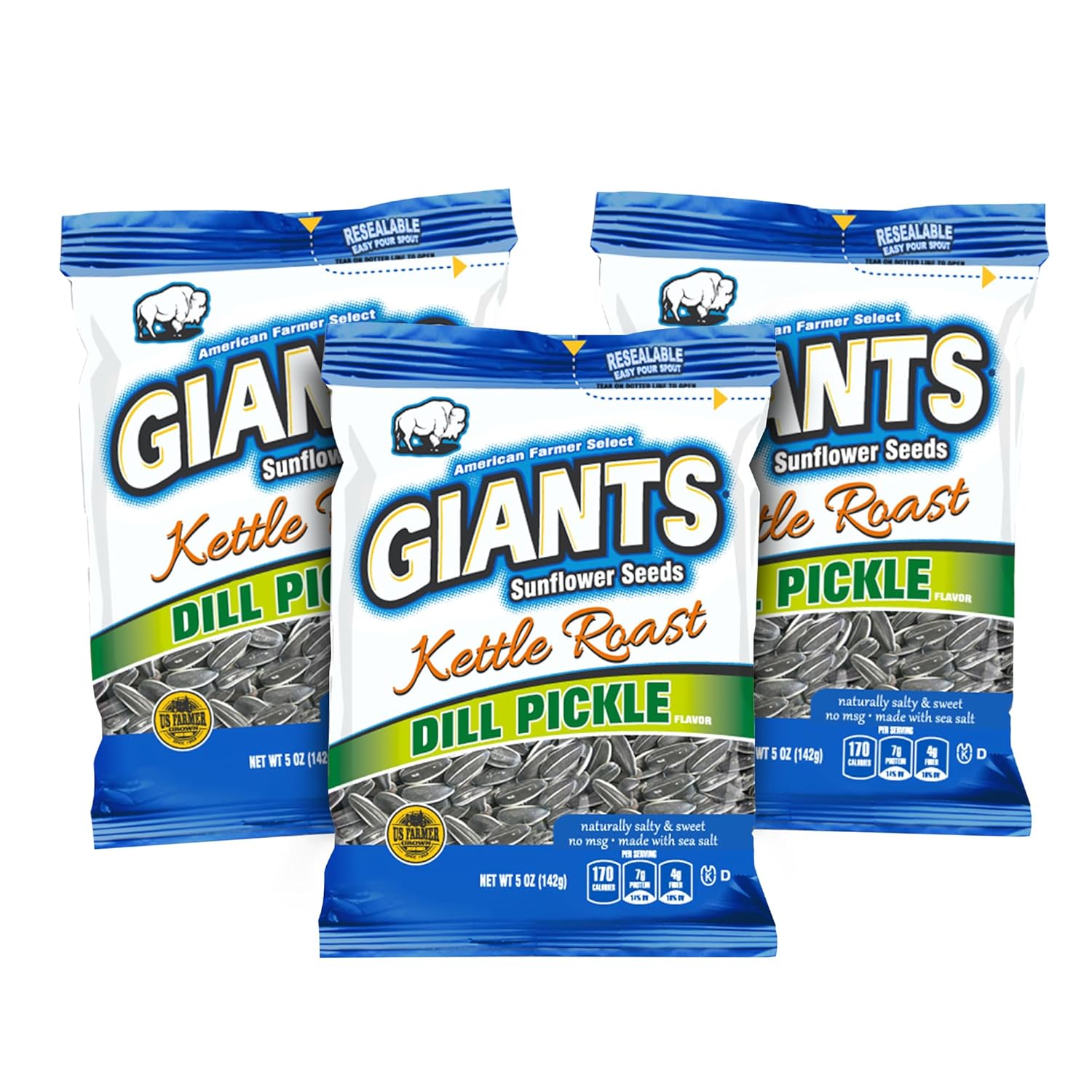 GIANTS Original Sunflower Seeds - Sunflower Seeds to Eat, Sunflower Seeds Bulk, Lightly Salted Sunflower Seeds for Eating, High Protein Snack - 5.75 oz Resealable Bags (Case of 12)