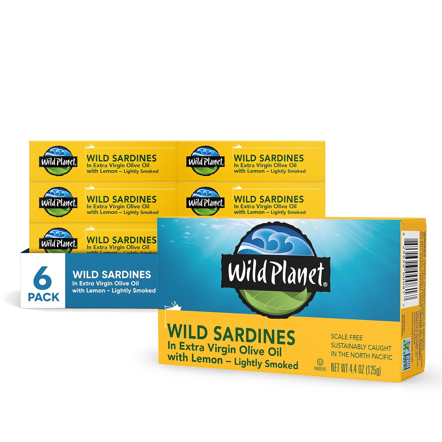 Wild Planet Wild Sardines in Water, No Salt Added, Tinned Fish, Non-GMO, Sustainable 4.4 Ounce , (Pack of 12)