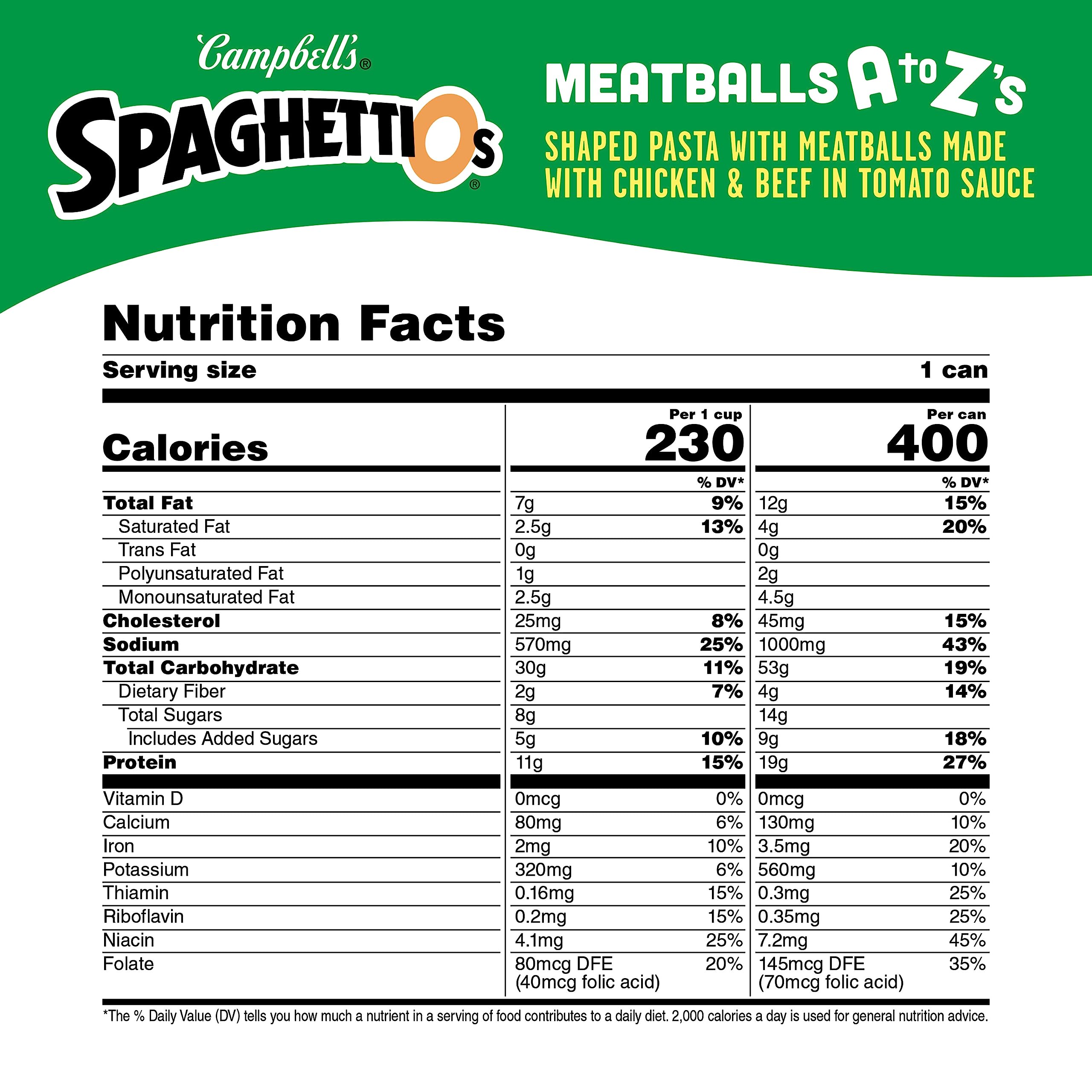 SpaghettiOs Canned Pasta with Meatballs, 15.6 oz Can (12 Pack)