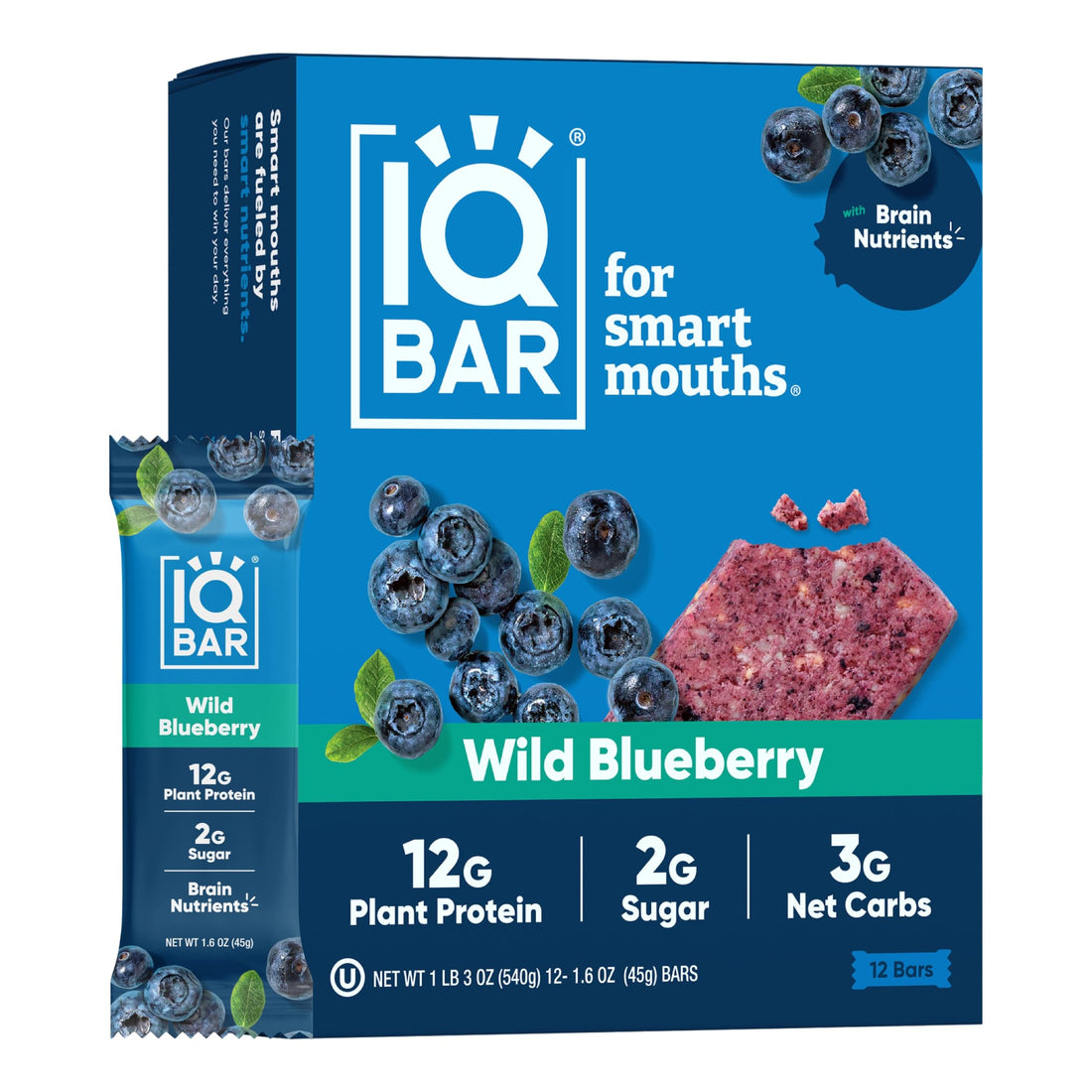 IQBAR Brain and Body Plant Protein Bars - Chocolate Lovers Variety - 36-Count - Keto, Vegan, Low Carb, High Fiber, Gluten Free, Dairy Free, Low Sugar Snack with Nutrients for Focus, Energy, Meal Replacement