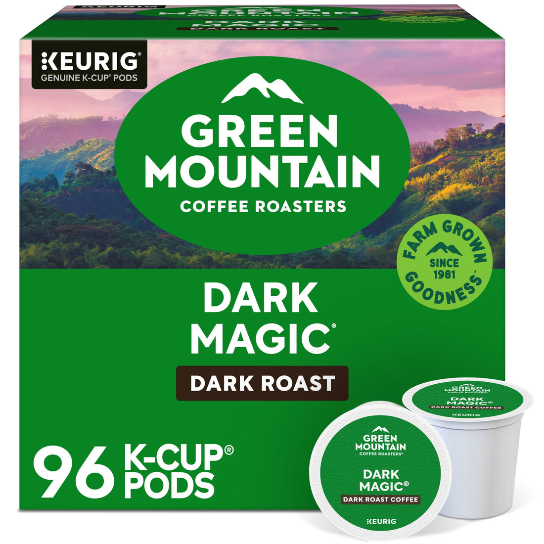 Green Mountain Coffee Roasters Dark Magic Keurig Single-Serve K-Cup Pods, Dark Roast Coffee, 72 Count