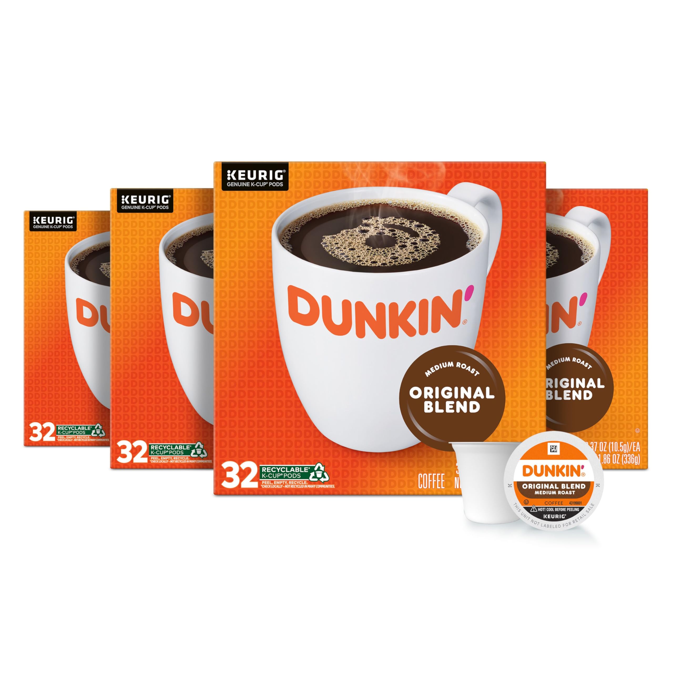 Dunkin' Original Blend Medium Roast Coffee, 60 Keurig K-Cup Pods